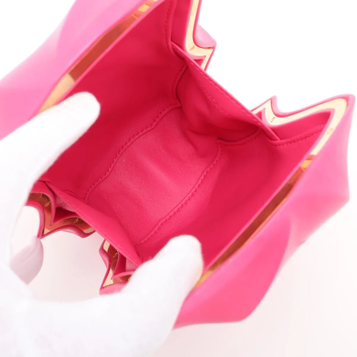 Bottega Veneta Pink Leather Clutch Bag Handbag Pouch (Pre-Owned)