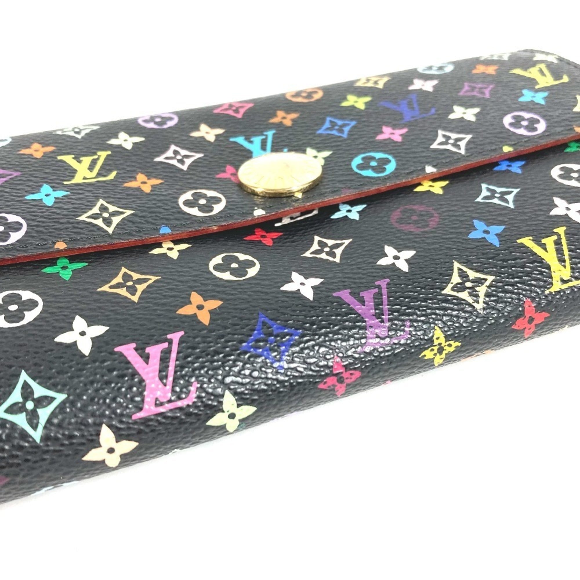 Louis Vuitton Black Multi-Color Noir Monogram Multicolore Long Wallet (Bi-Fold) (Pre-Owned)