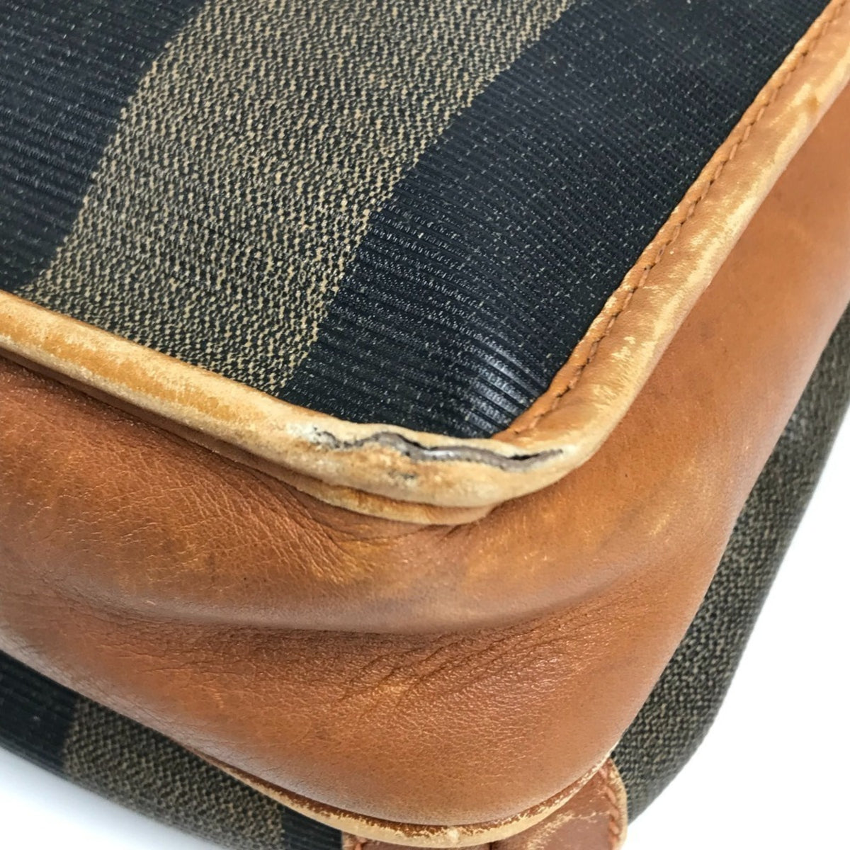 Fendi Brown Khaki Pvc Leather Pochette Shoulder Bag (Pre-Owned)