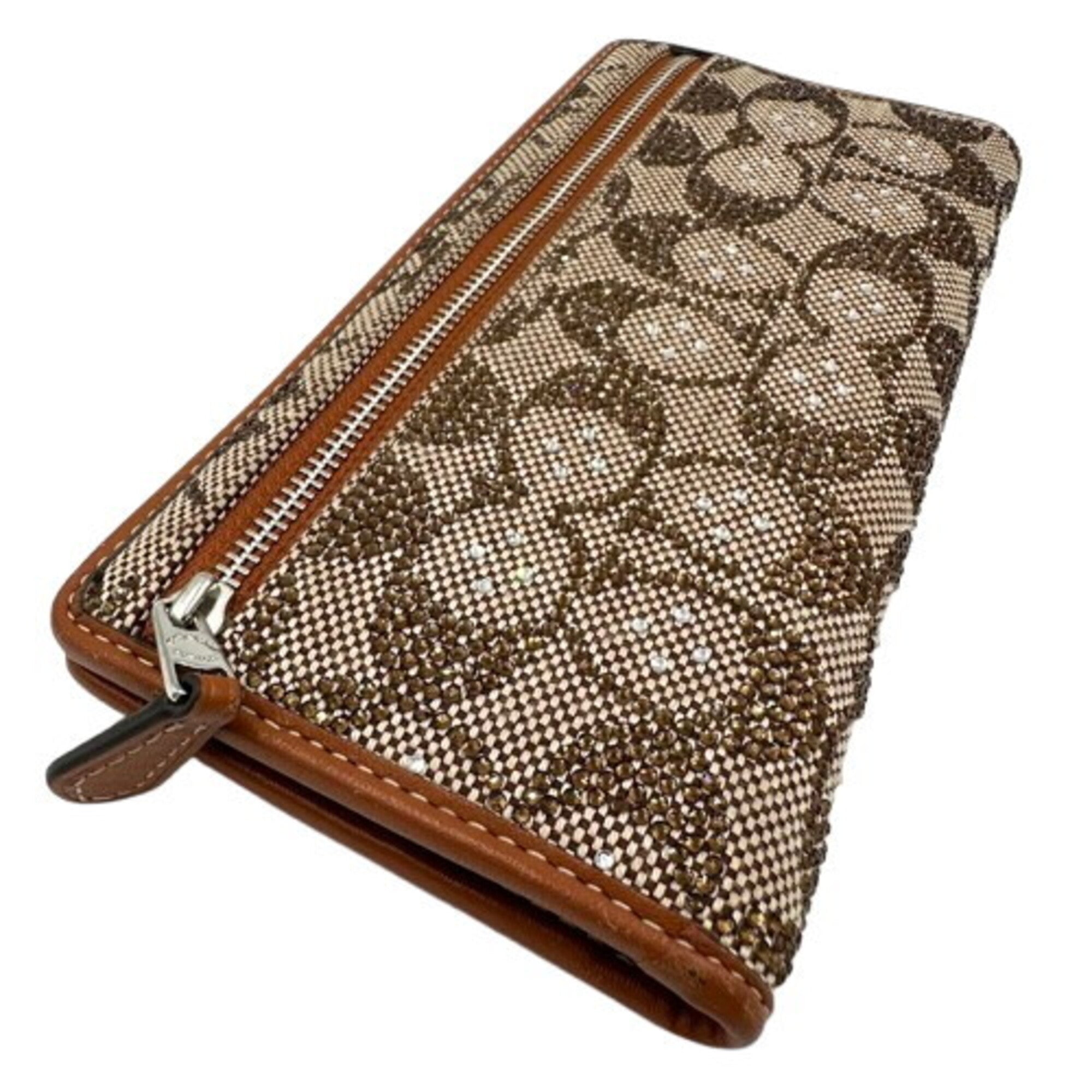 Coach Brown Jacquard Long Wallet (Bi-Fold) (Pre-Owned)