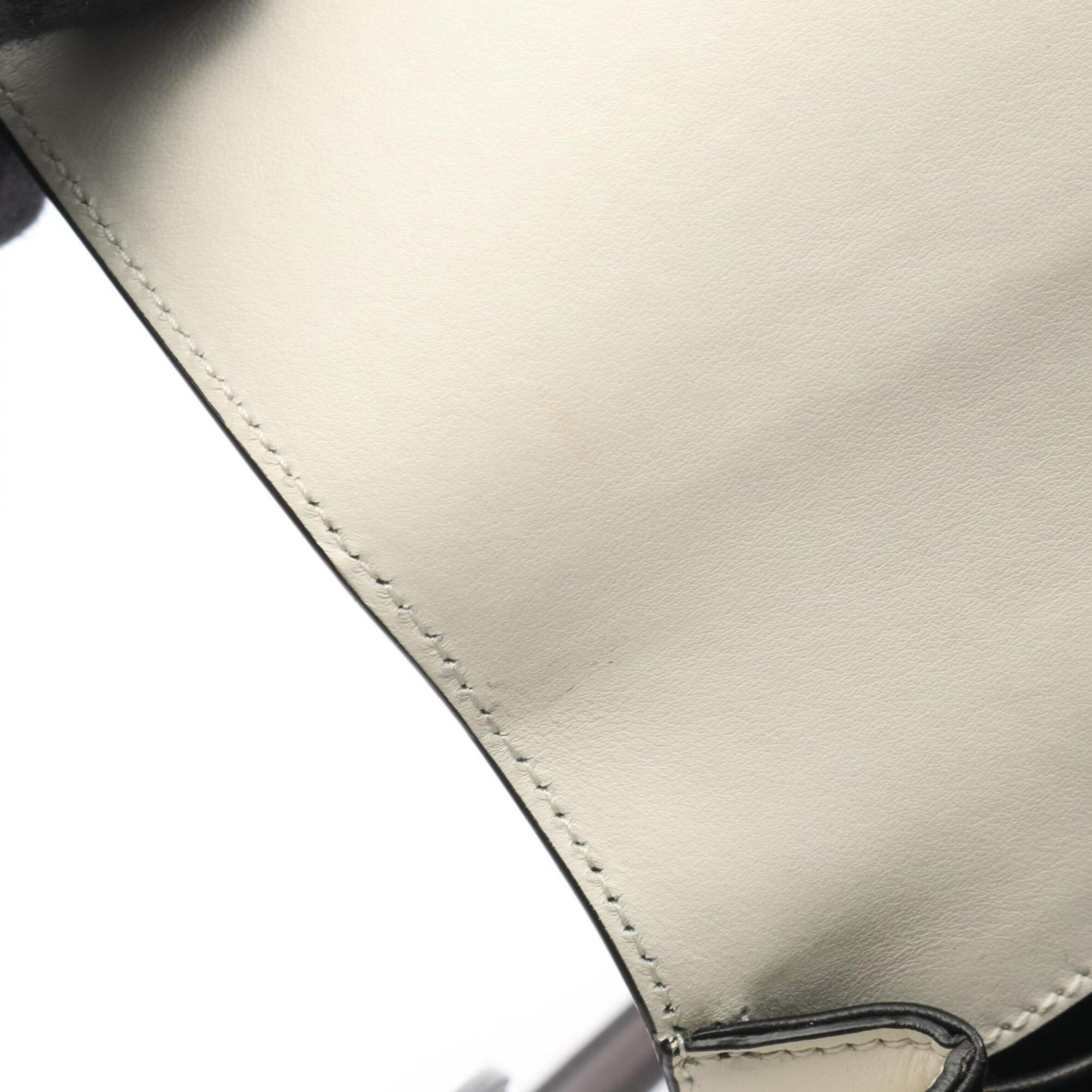 Prada Black White Leather Handbag Shoulder Bag (Pre-Owned)