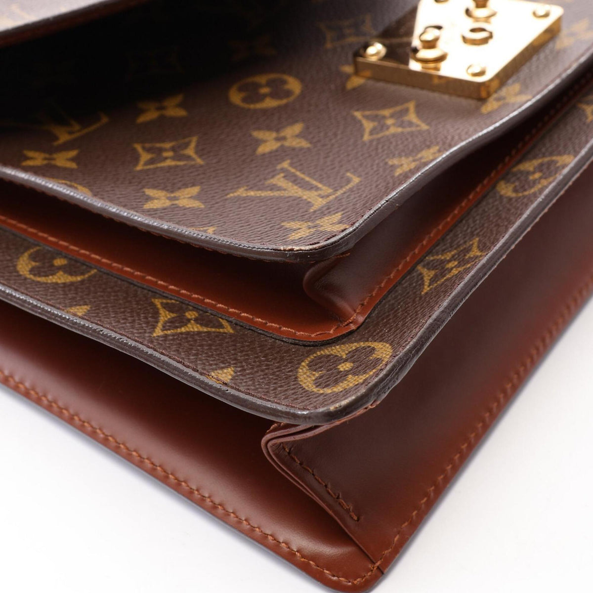 Louis Vuitton Brown Coated Canvas Leather Handbag (Pre-Owned)