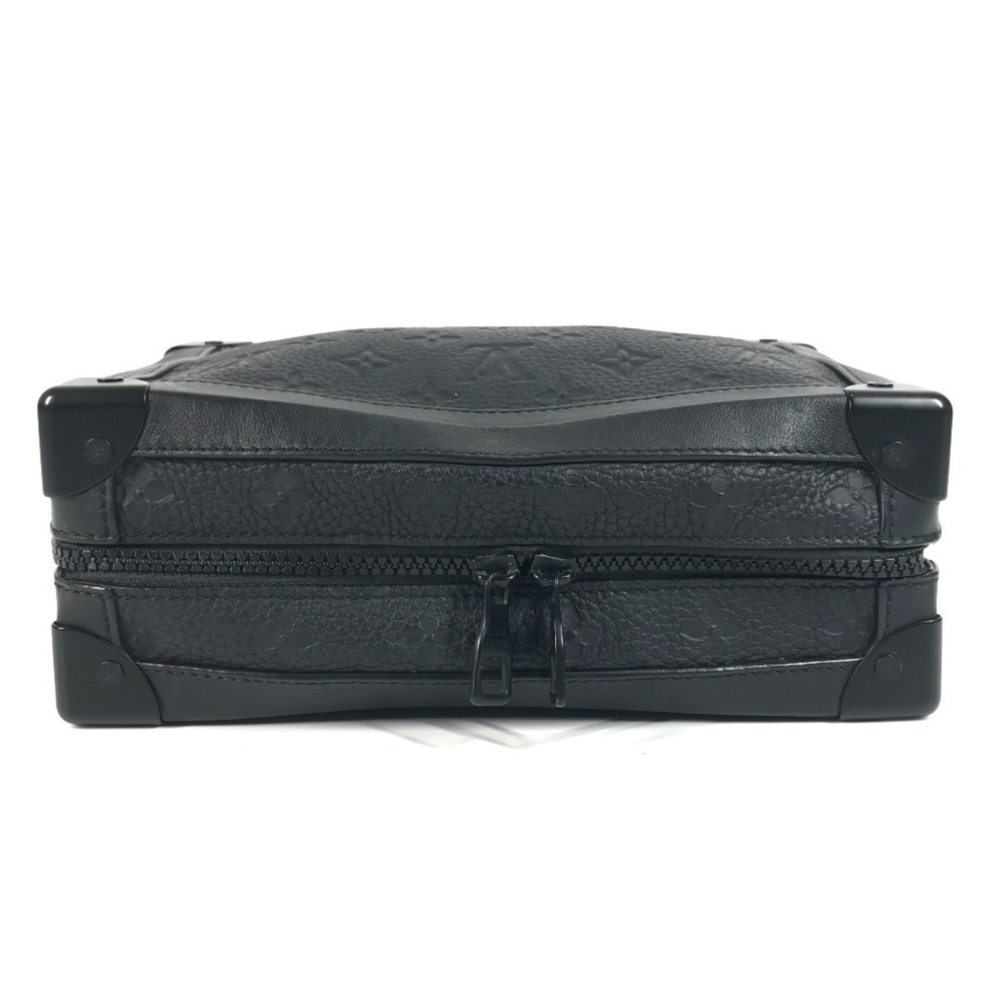 Louis Vuitton Black Noir Leather Clutch Bag Shoulder Bag (Pre-Owned)