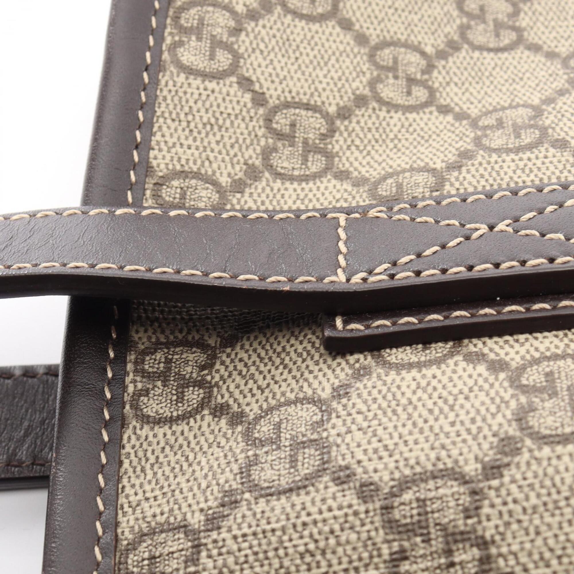 Gucci Beige Brown Pvc Leather Handbag Tote Bag (Pre-Owned)