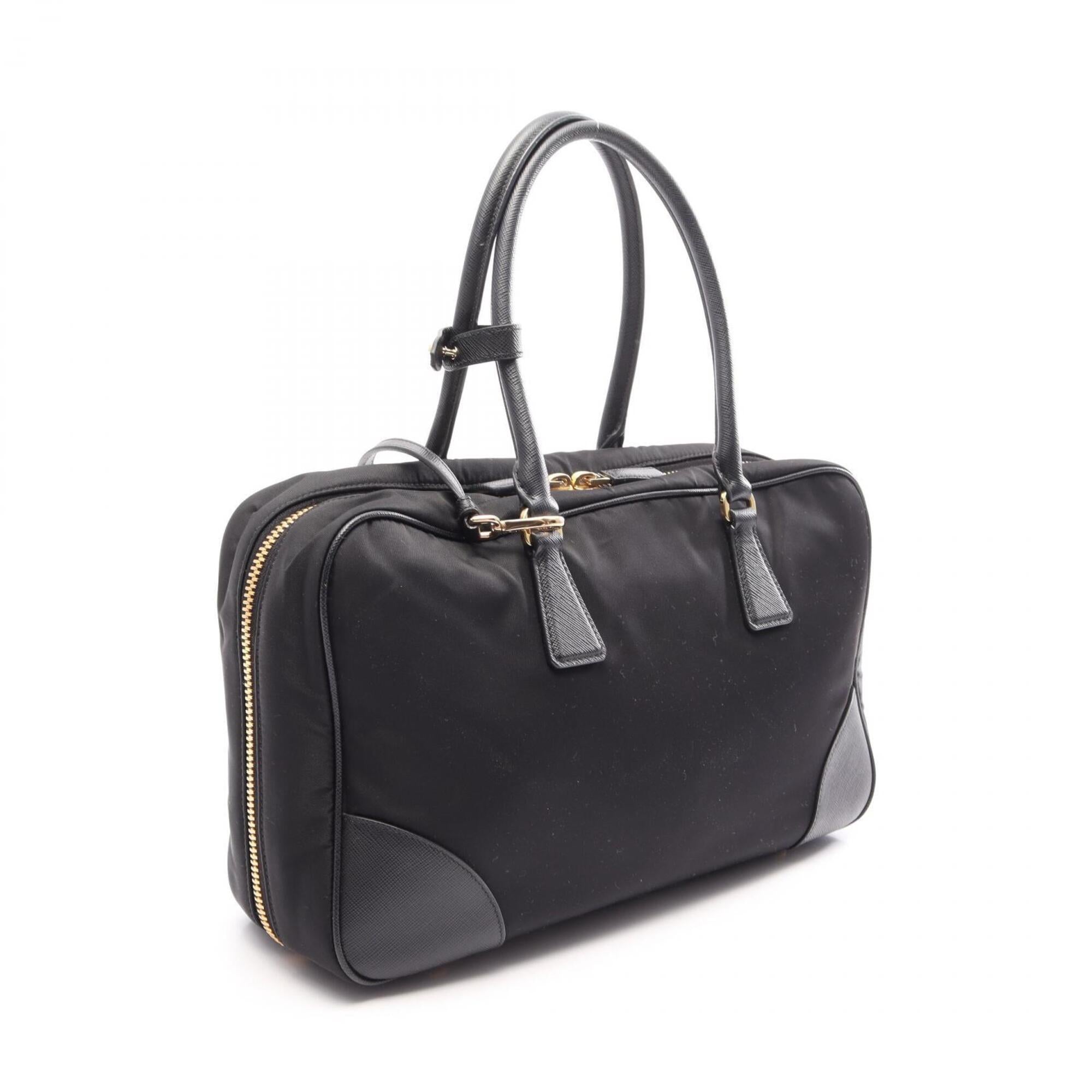Prada Black Nylon Saffiano Triangle Handbag (Pre-Owned)
