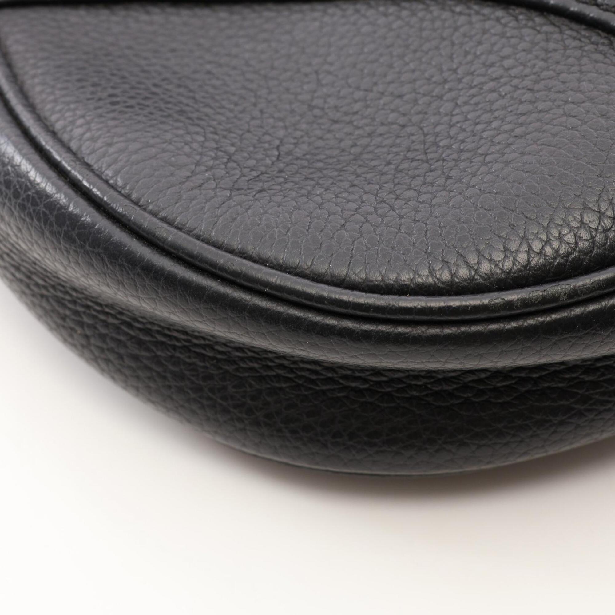 Christian Dior Black Leather Handbag Saddle Bag Sling Bag (Pre-Owned)