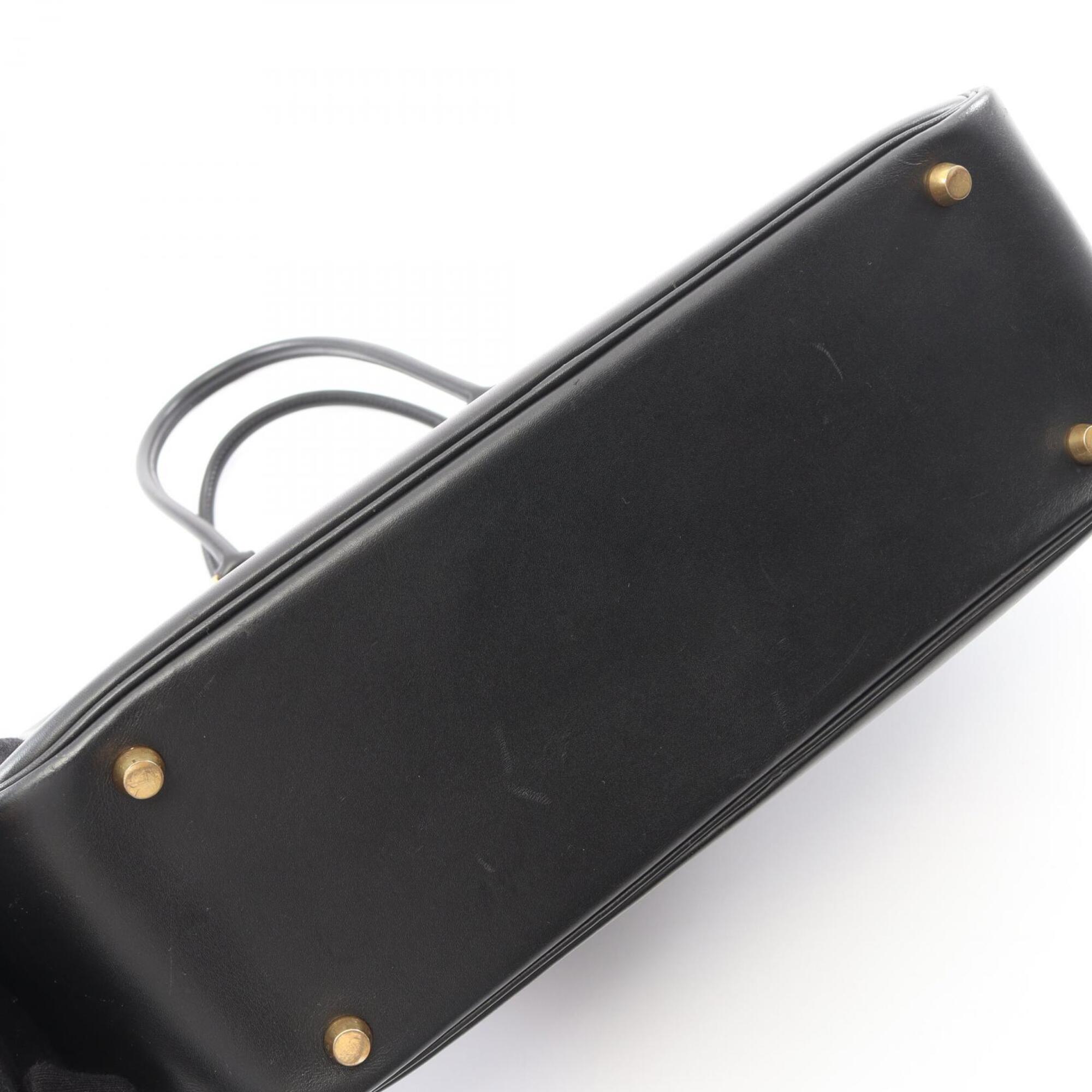Hermes Black Leather Handbag (Pre-Owned)