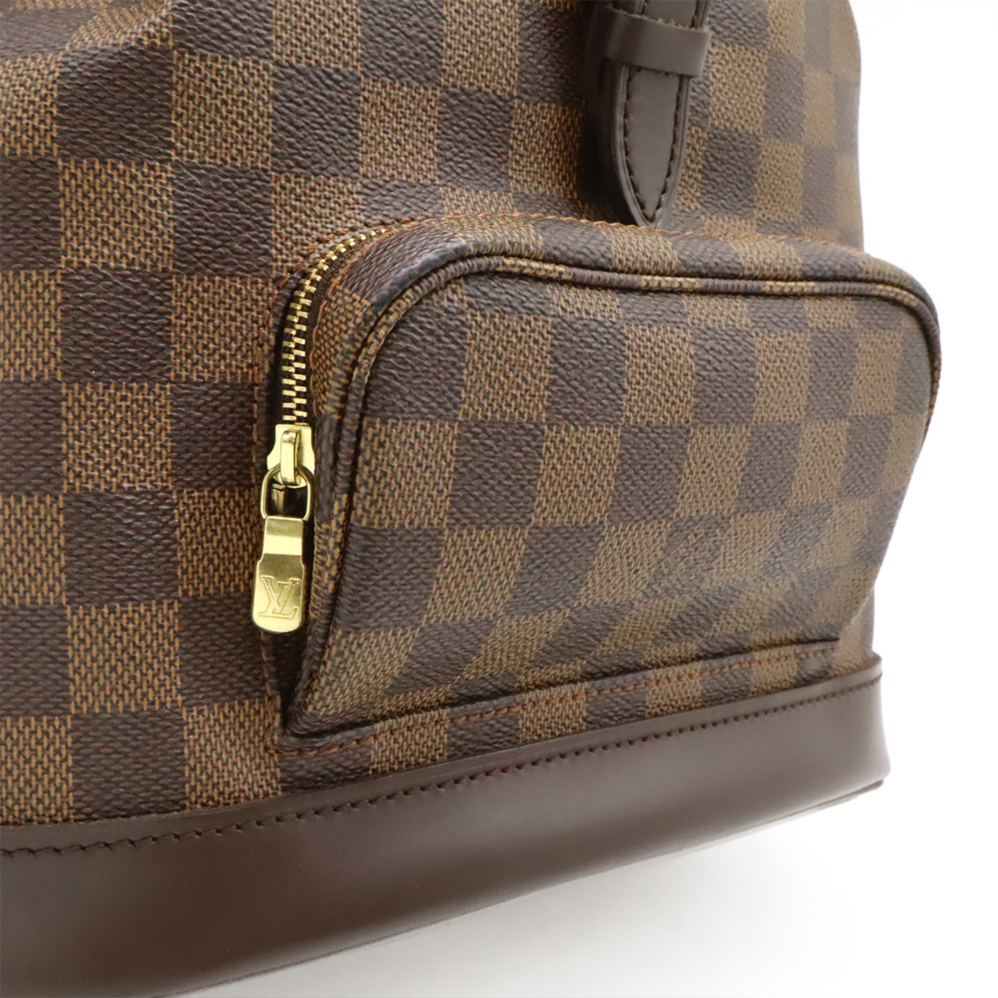 Louis Vuitton Brown Damier Canvas White Pvc Backpack Shoulder Bag (Pre-Owned)