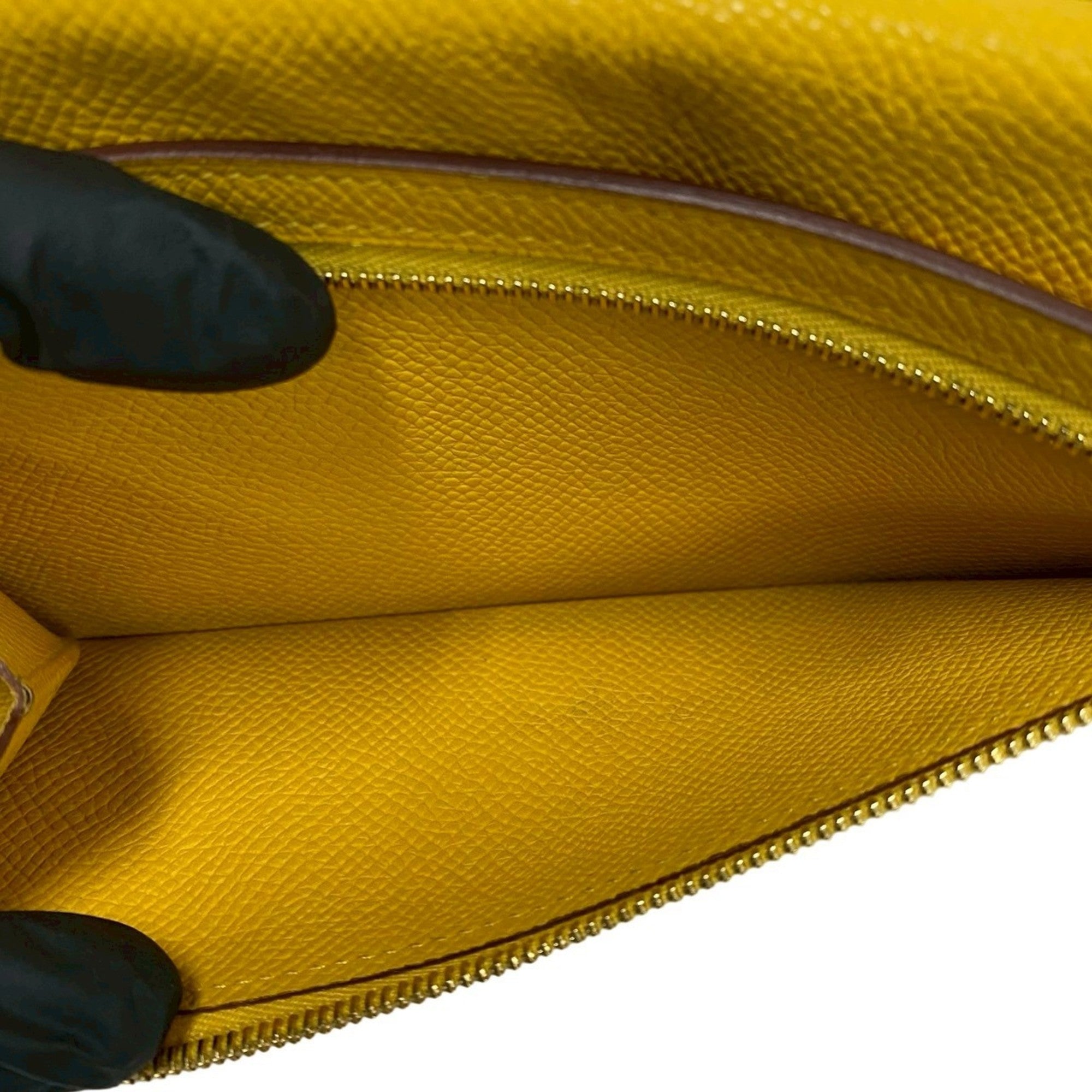 Hermes Yellow Epsom Leather Long Wallet (Bi-Fold) (Pre-Owned)