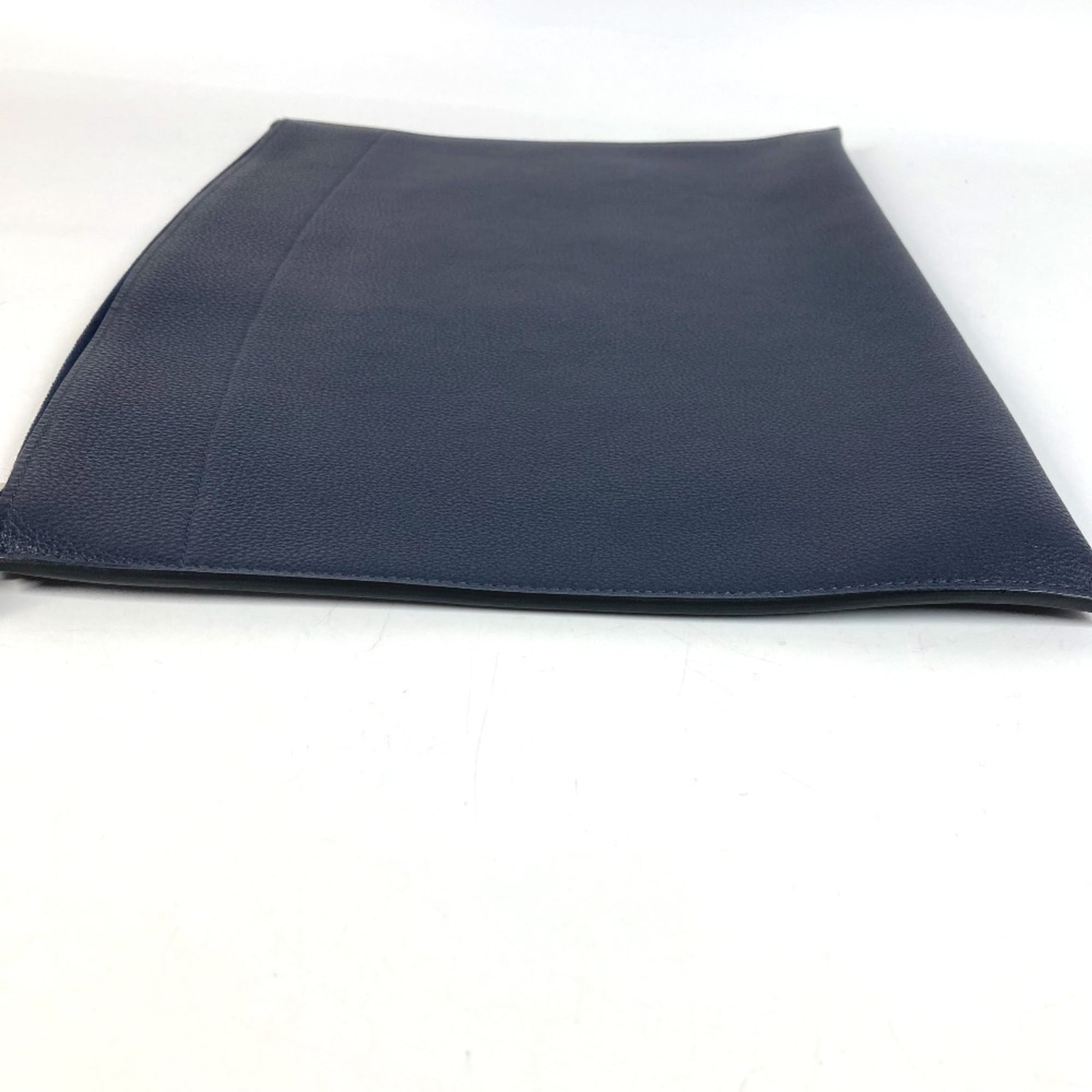 Hermes Blue Nuit Togo Leather Clutch Bag Handbag Pochette Pouch (Pre-Owned)