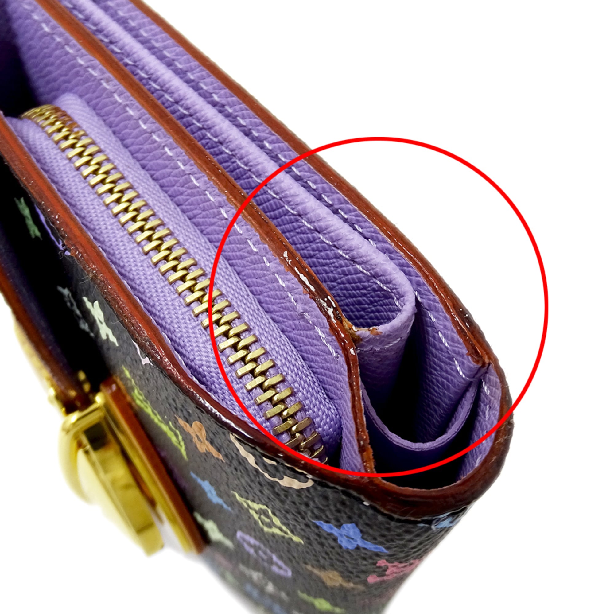 Louis Vuitton Black Multi-Color Noir Purple Violet Monogram Multicolore Wallet (Bi-Fold) (Pre-Owned)