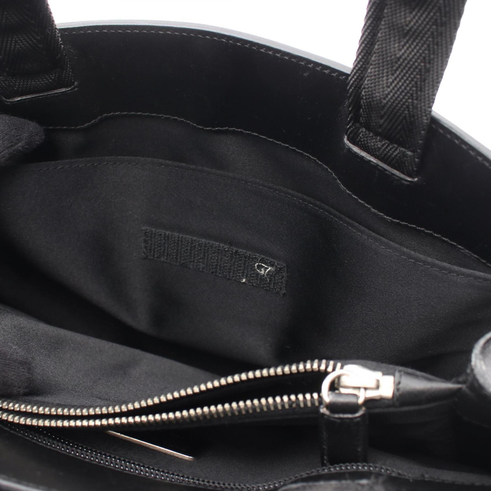 Prada Black Leather Handbag Tote Bag (Pre-Owned)