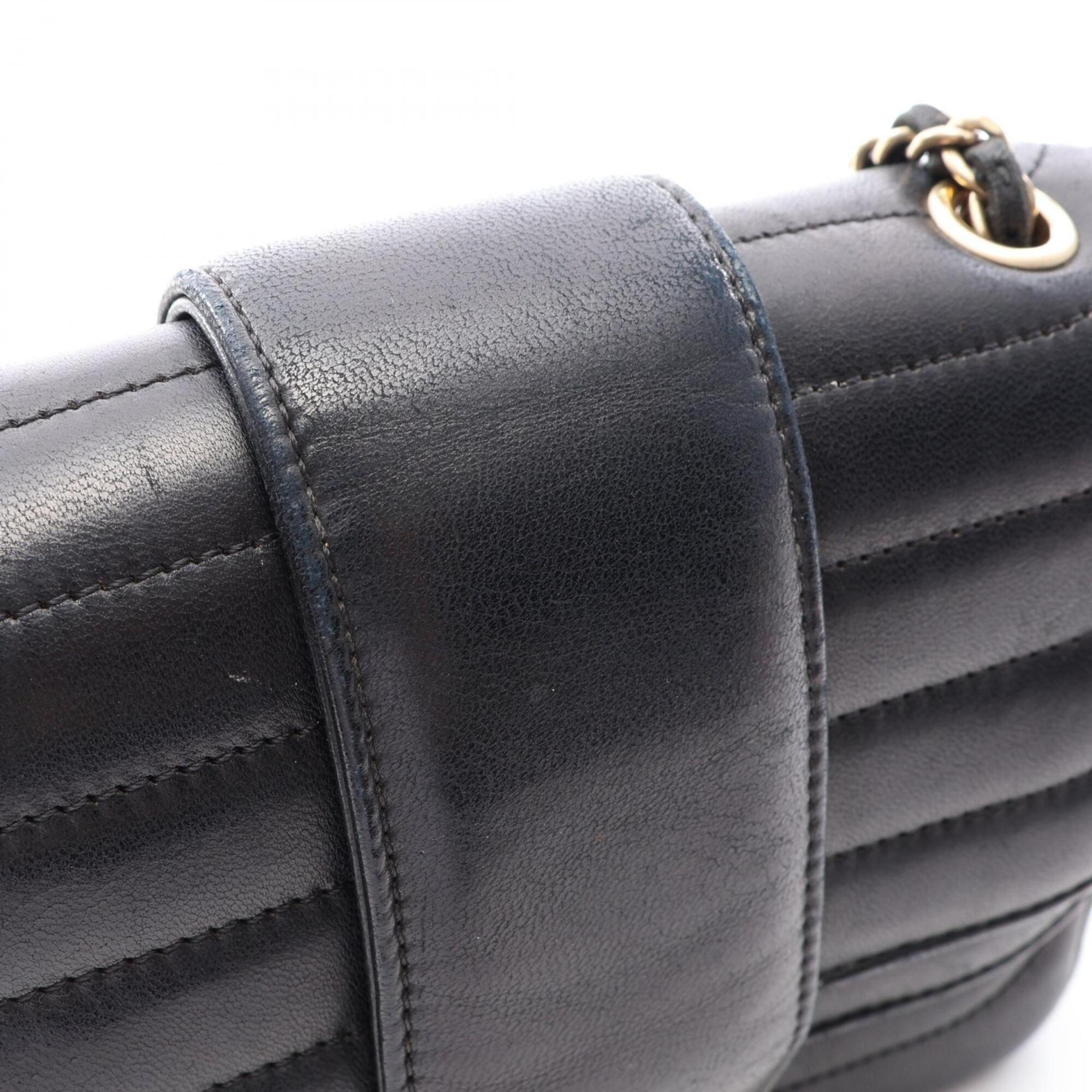 Chanel Black Leather Handbag Shoulder Bag (Pre-Owned)
