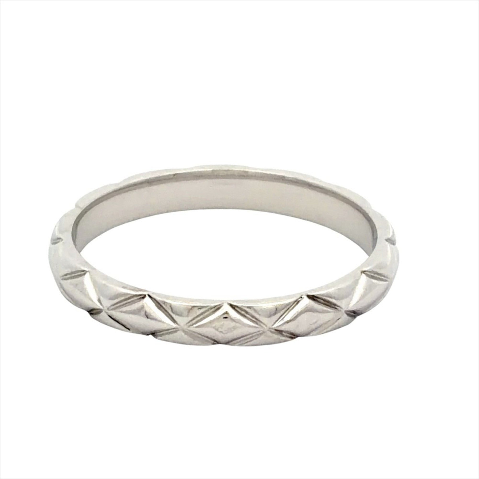 Chanel Platinum Platinum 950 Band Ring (Pre-Owned)