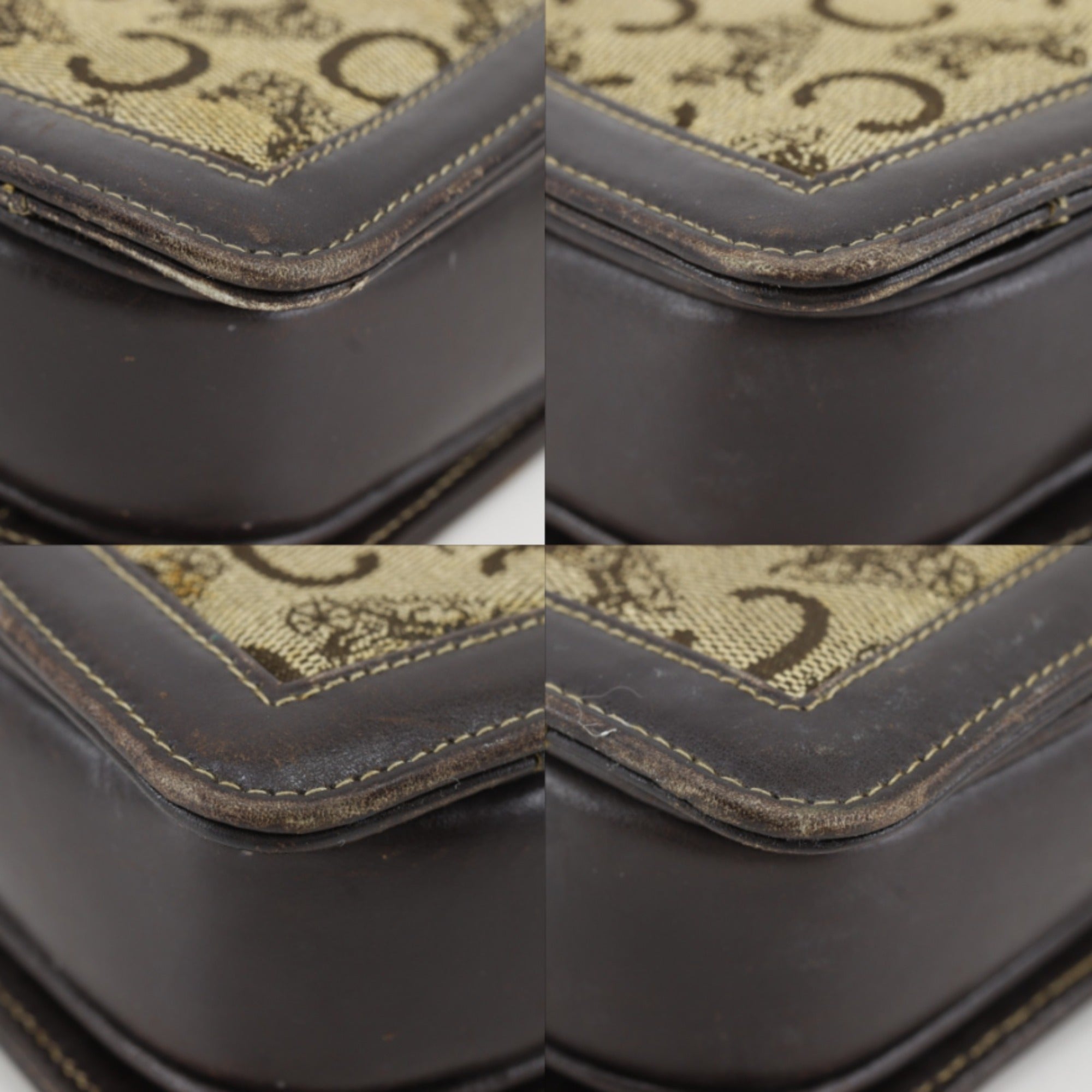 Celine Brown Canvas Shoulder Bag (Pre-Owned)
