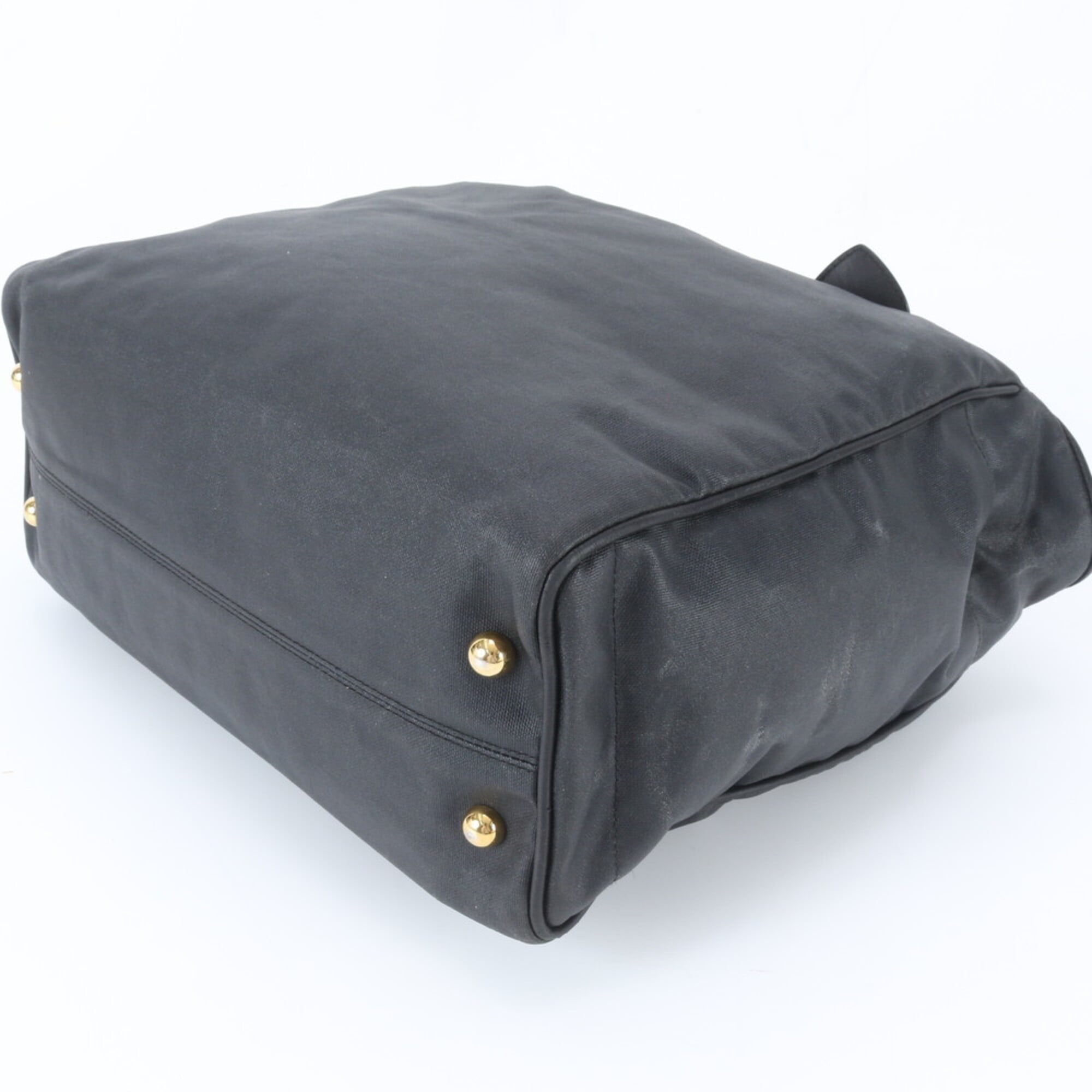 Loewe Black Coated Canvas Leather Handbag (Pre-Owned)