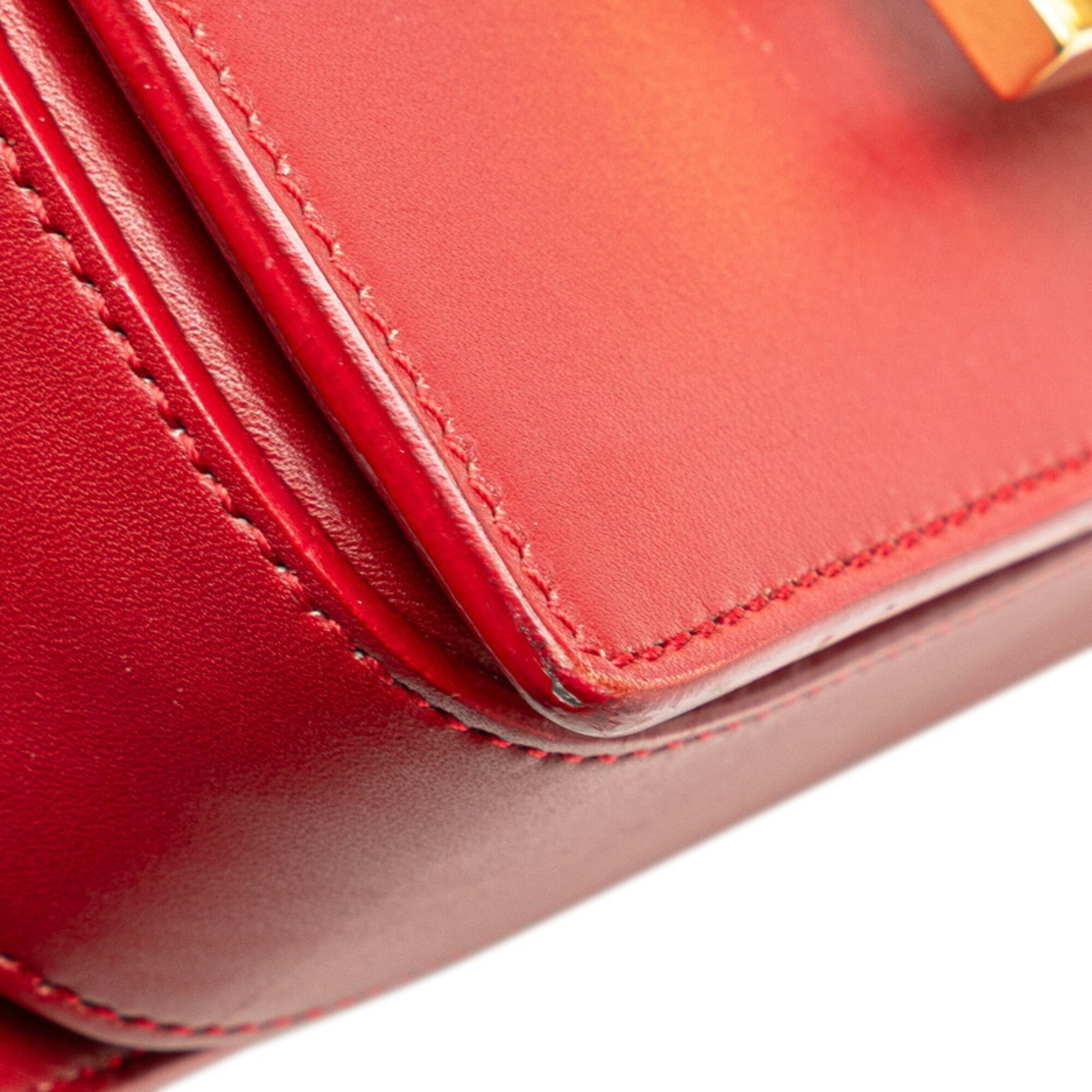 Saint Laurent Red Color Leather Shoulder Bag (Pre-Owned)