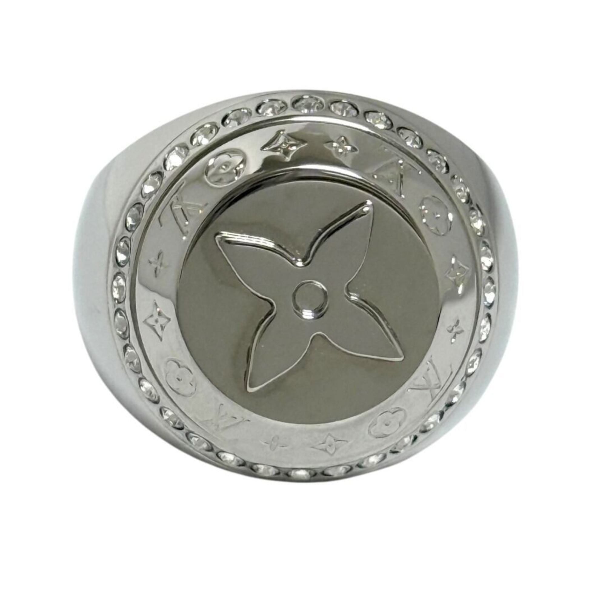 Louis Vuitton Metal Rhinestone Band Ring (Pre-Owned)