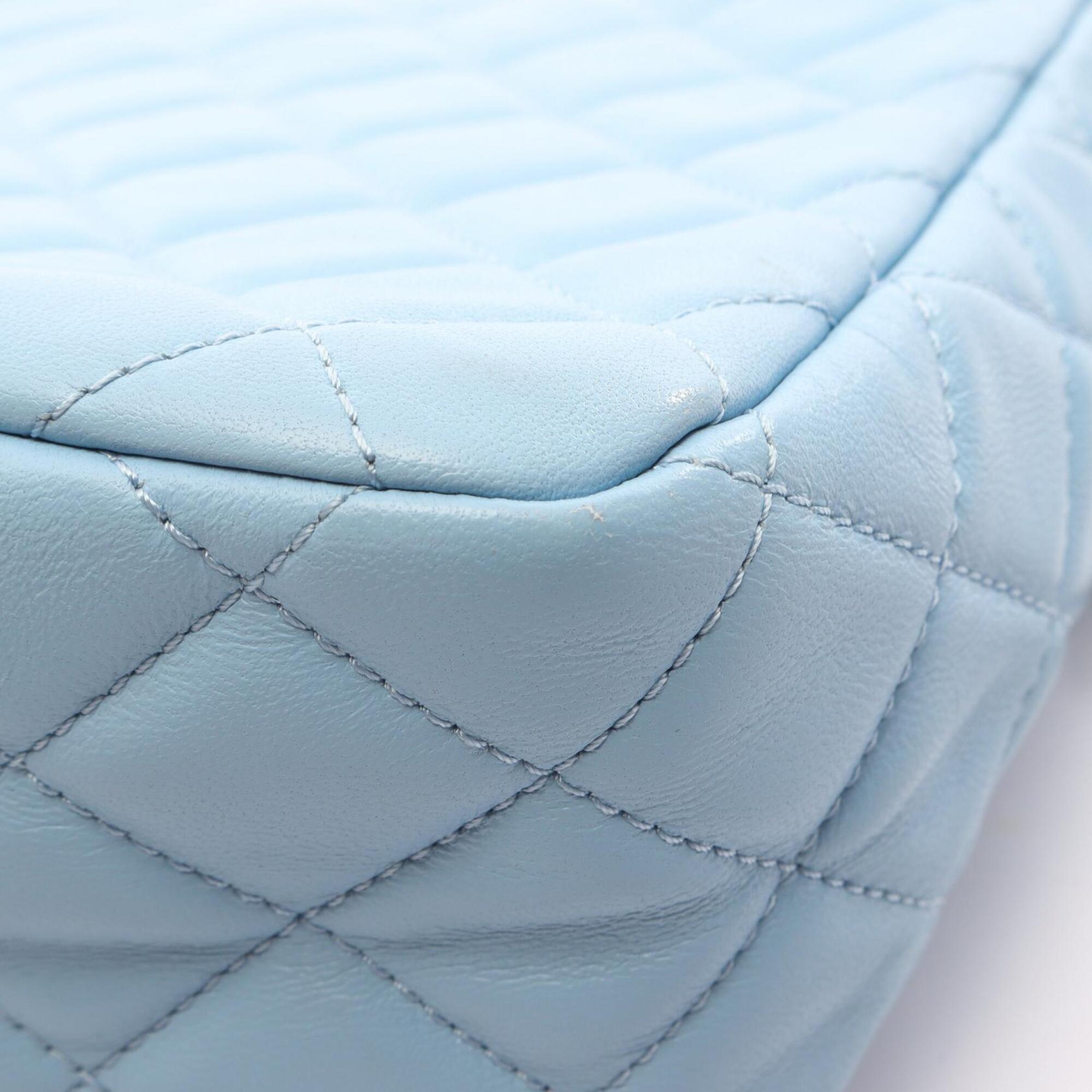 Chanel Blue Leather Handbag Shoulder Bag (Pre-Owned)