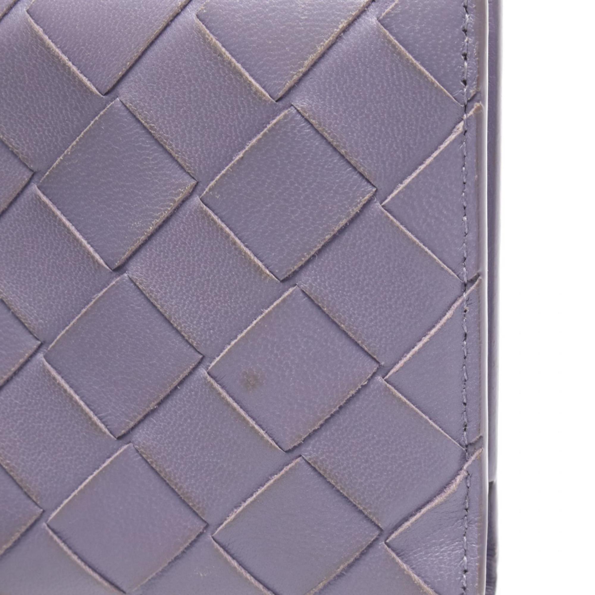 Bottega Veneta Purple Leather Wallet (Bi-Fold) (Pre-Owned)