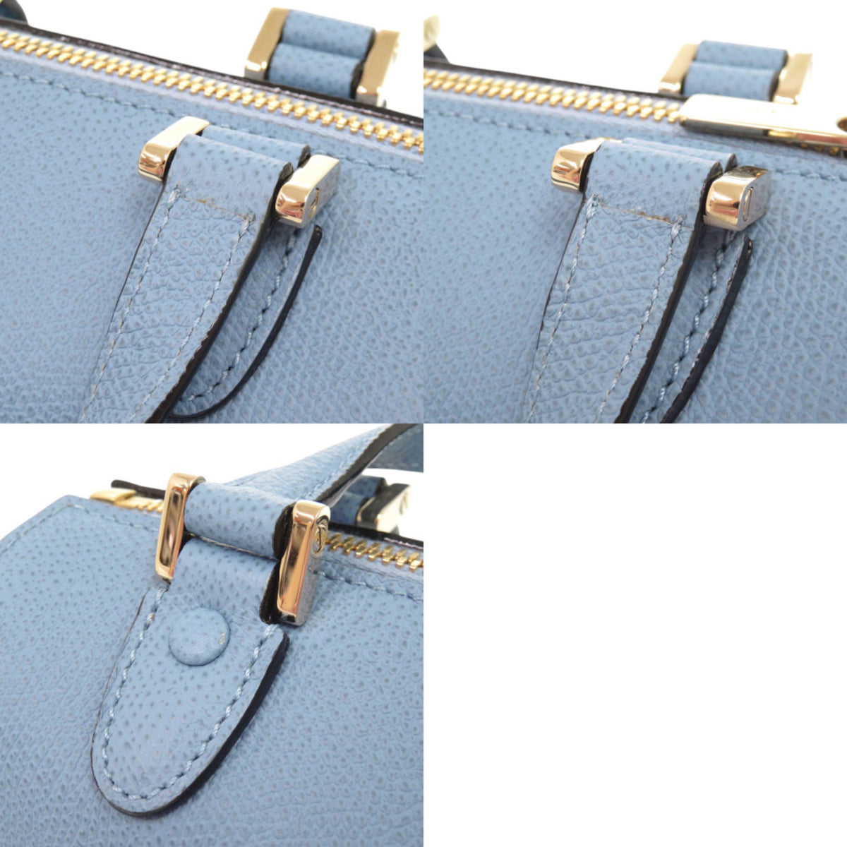 Valextra Blue Leather Handbag Shoulder Bag (Pre-Owned)