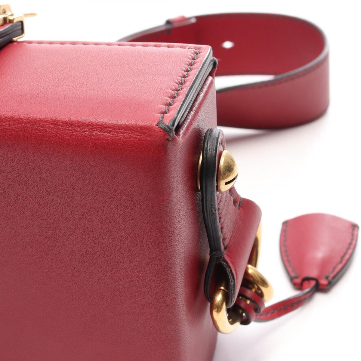 Christian Dior Red Color Leather Handbag Shoulder Bag (Pre-Owned)