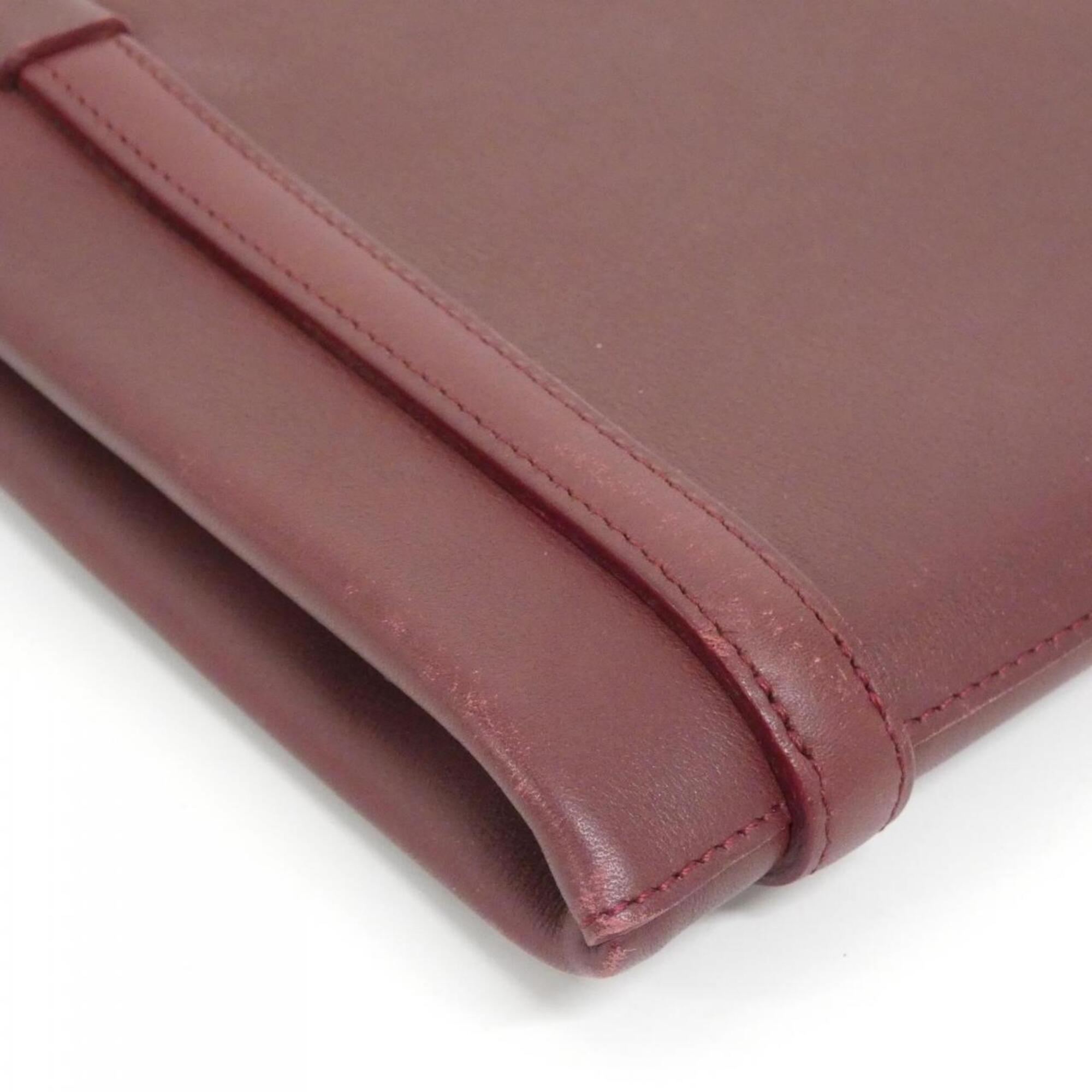 Cartier Bordeaux Leather Shoulder Bag (Pre-Owned)
