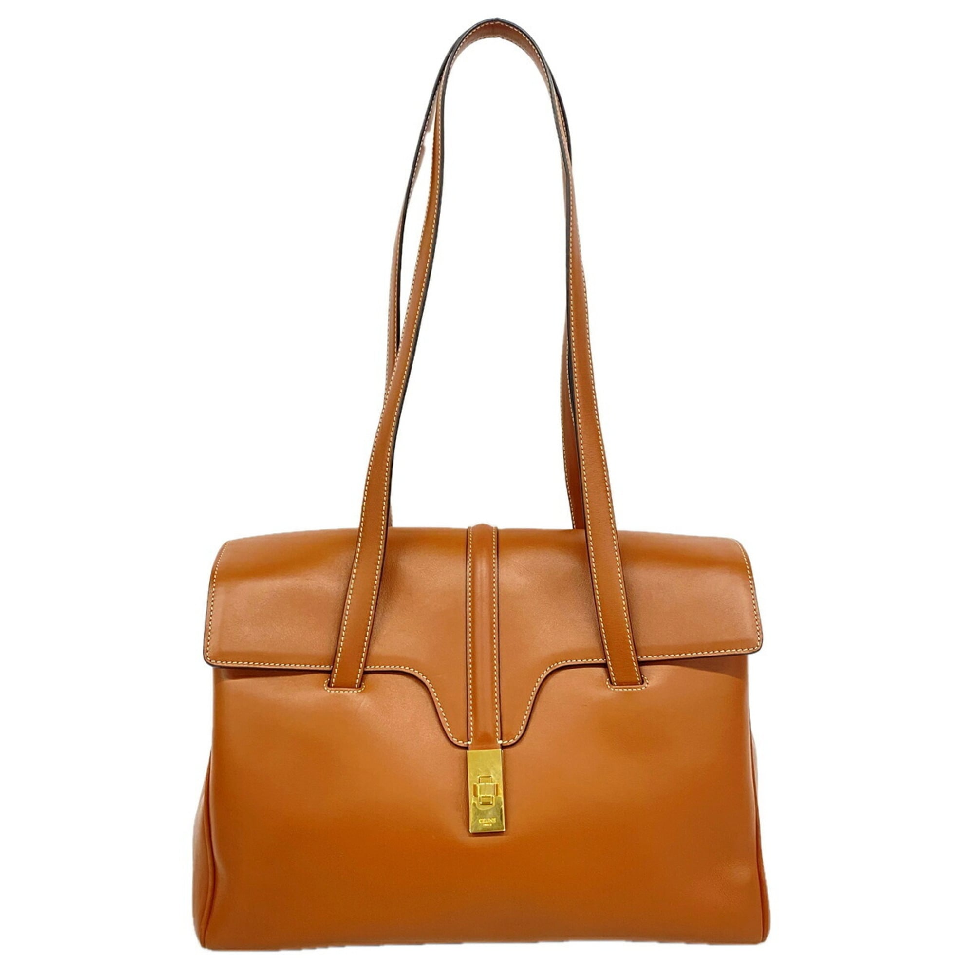 Celine Brown Leather Shoulder Bag (Pre-Owned)