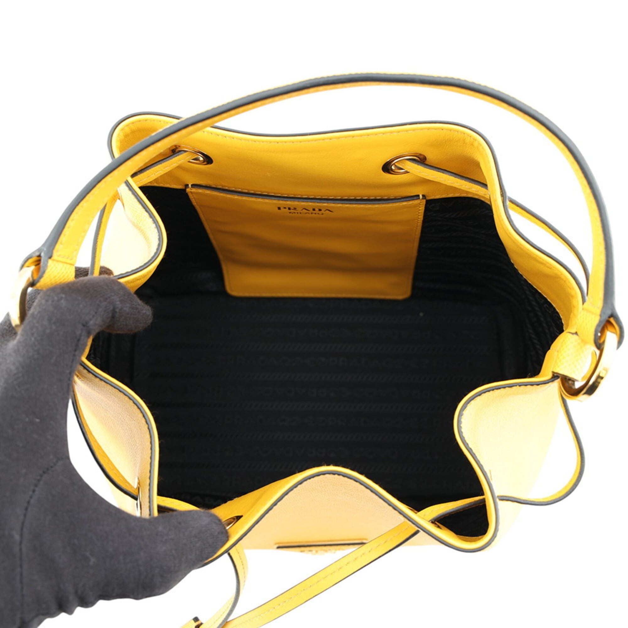 Prada Yellow Leather Handbag (Pre-Owned)