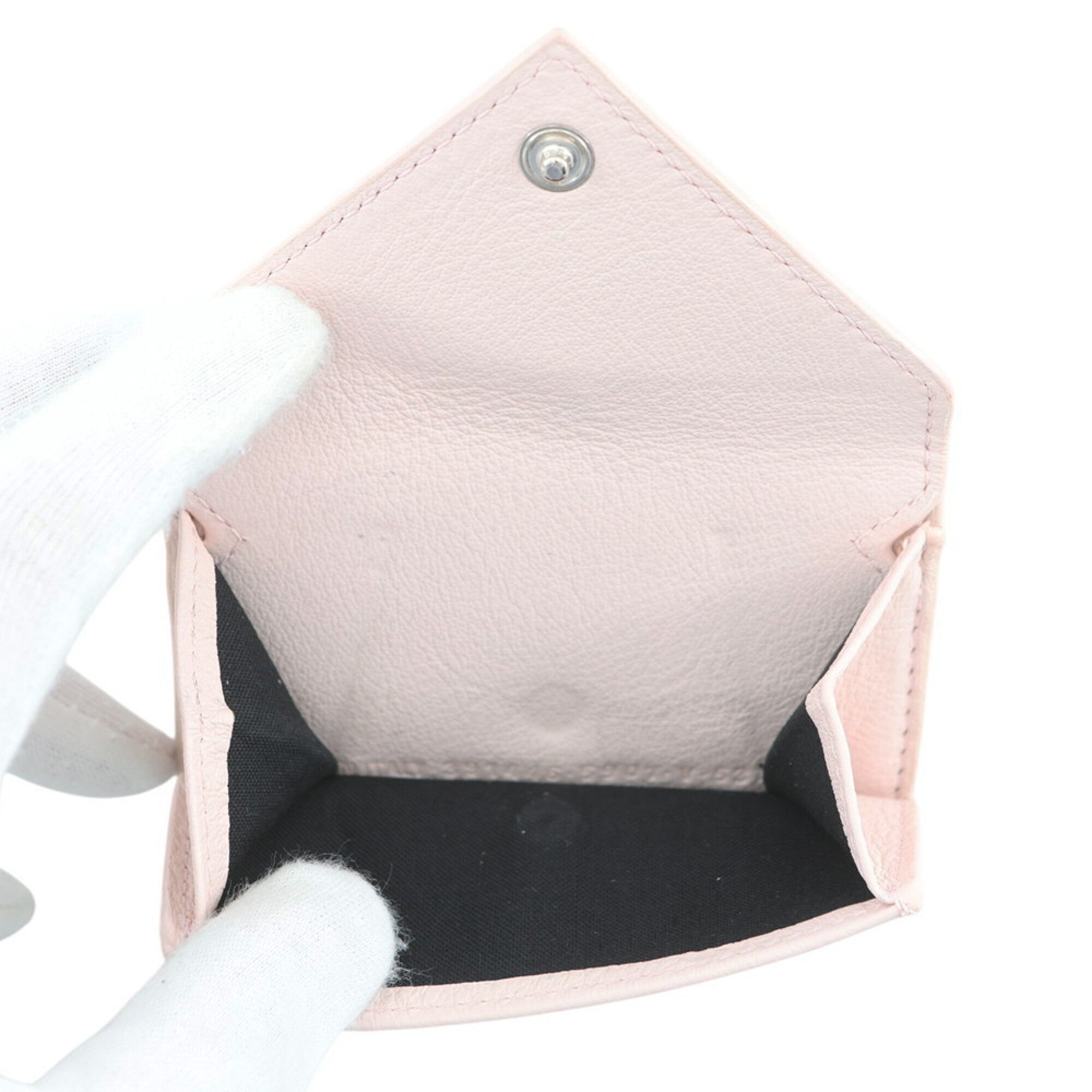 Balenciaga Pink Leather Wallet (Tri-Fold) (Pre-Owned)