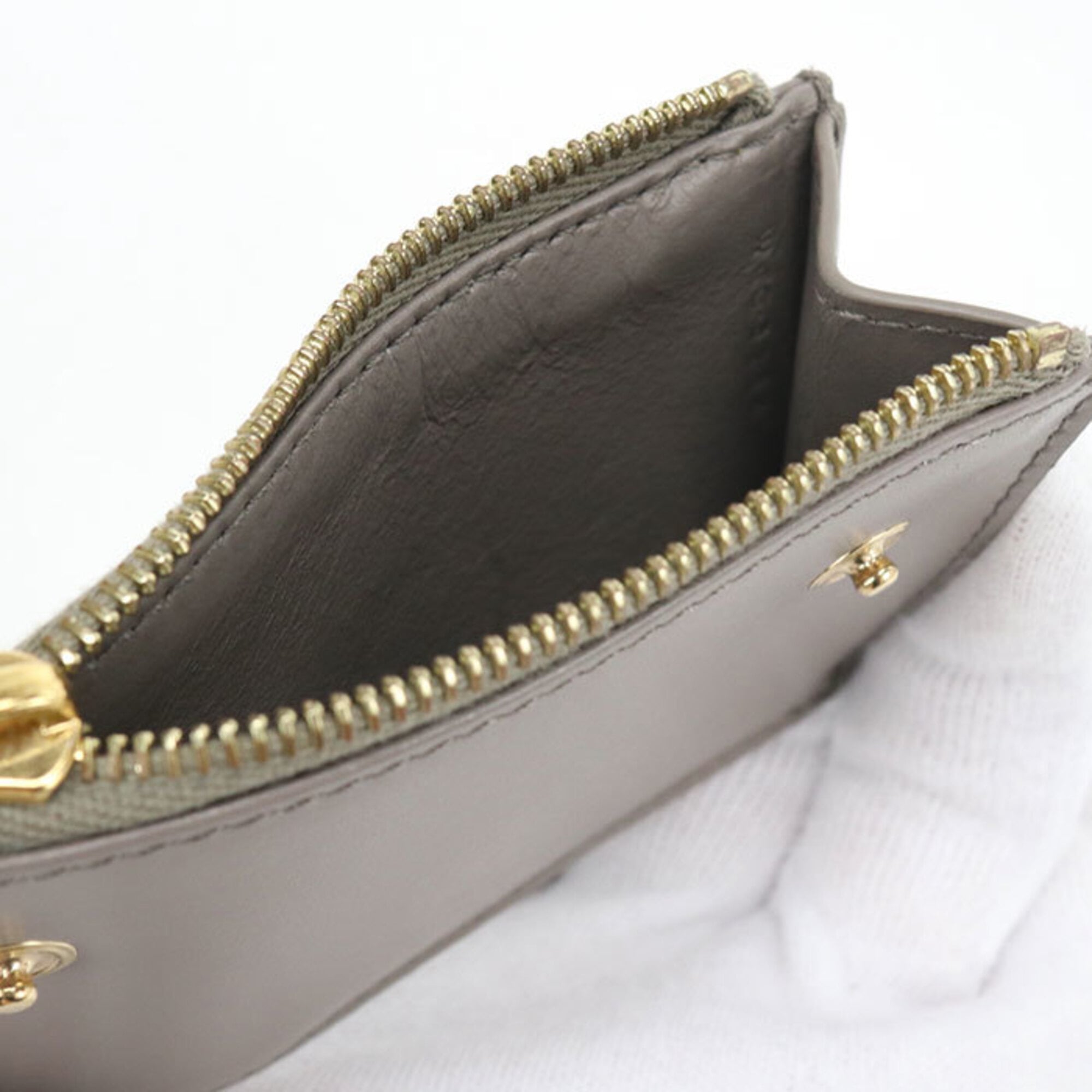 Celine Gray Leather Wallet (Tri-Fold) (Pre-Owned)