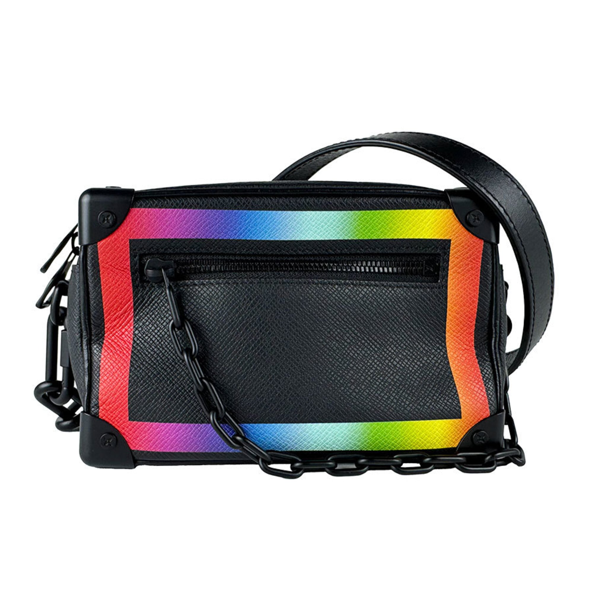 Louis Vuitton Black Multi-Color Taiga Leather Shoulder Bag (Pre-Owned)