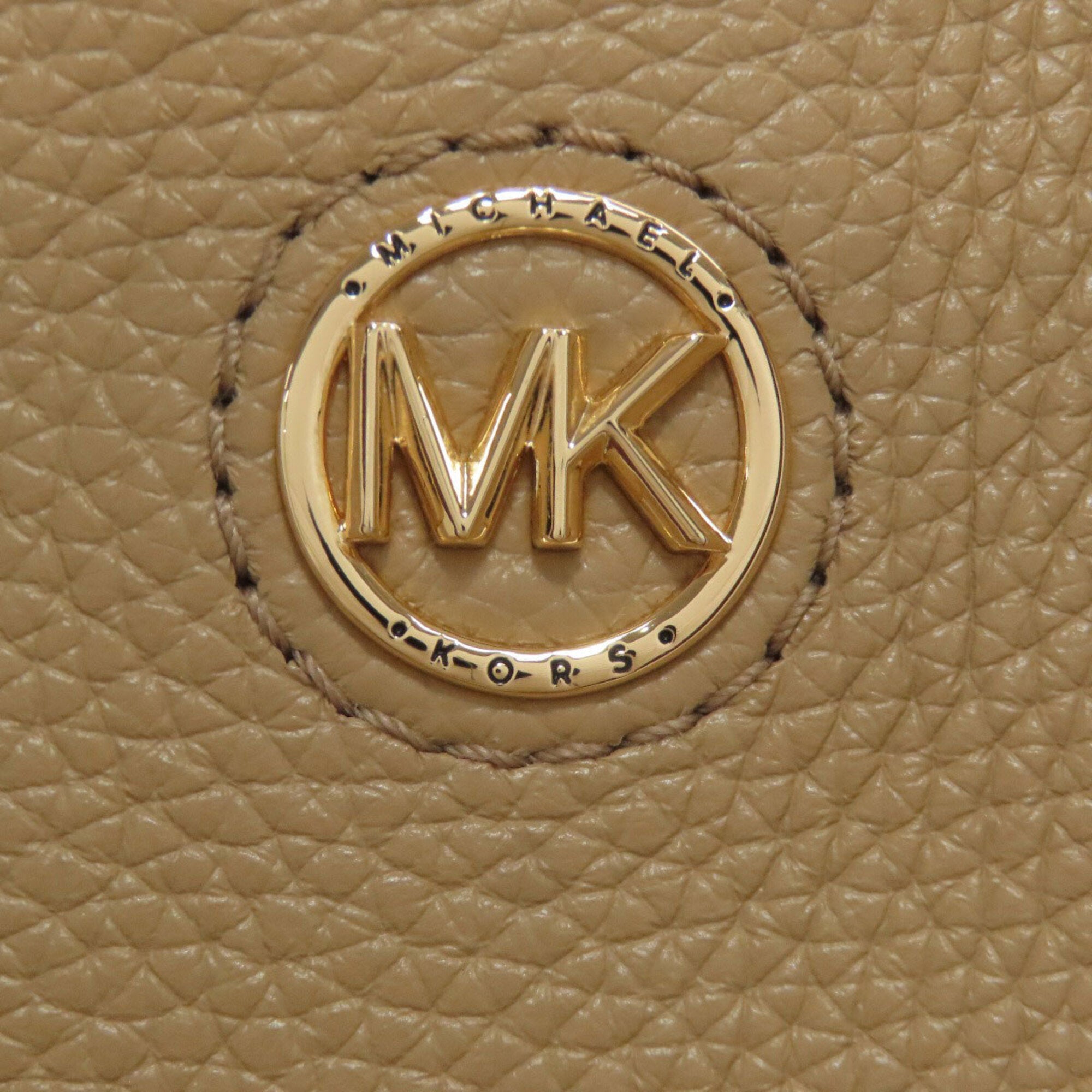 Michael Kors Beige Brown Leather Tote Bag (Pre-Owned)
