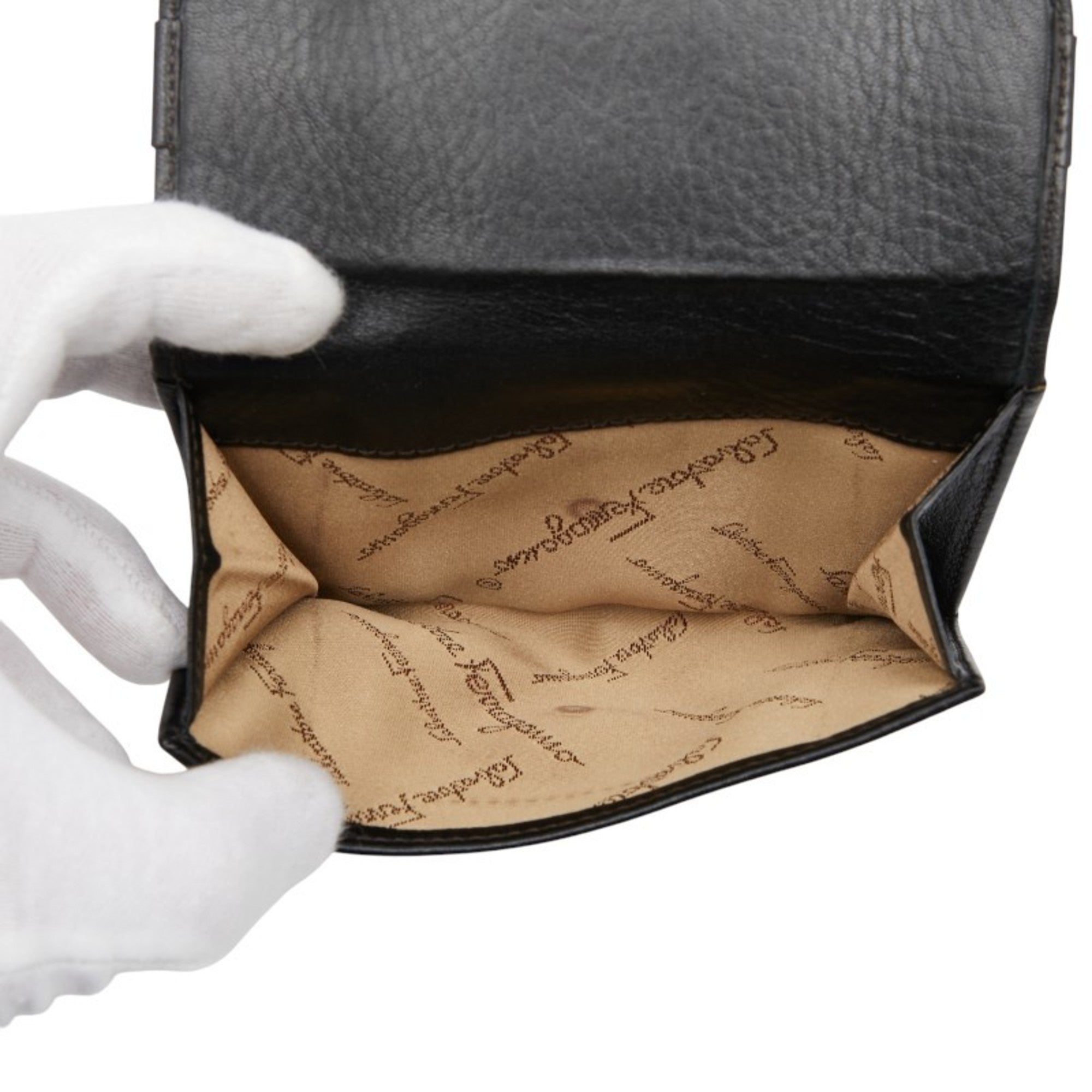 Salvatore Ferragamo Black Leather Wallet (Bi-Fold) (Pre-Owned)