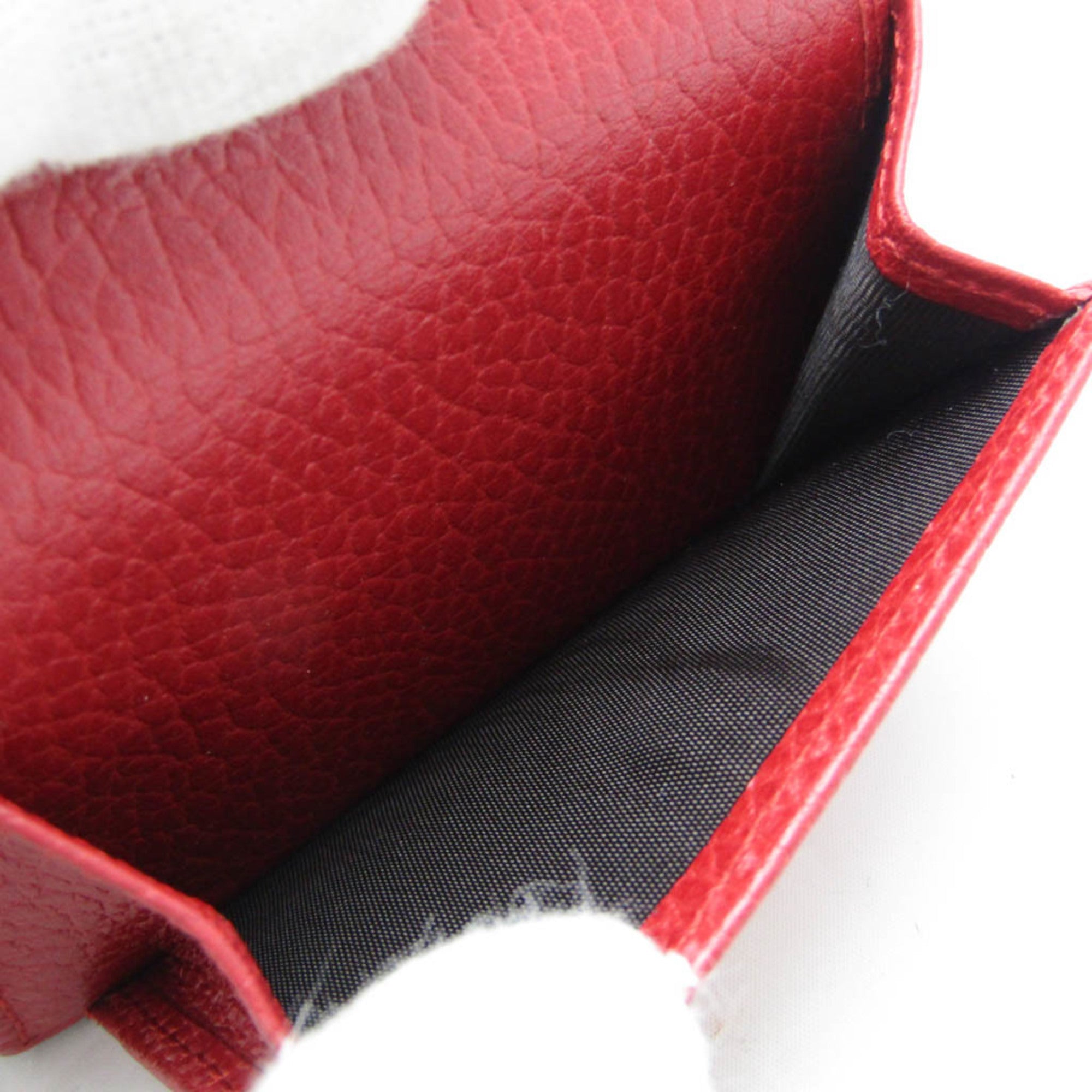 Gucci Red Color Leather Wallet (Tri-Fold) (Pre-Owned)