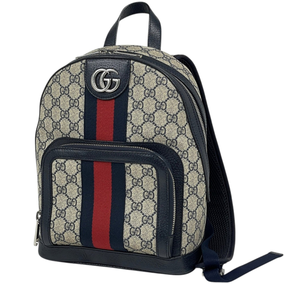 Gucci Navy Gg Supreme Leather Backpack (Pre-Owned)