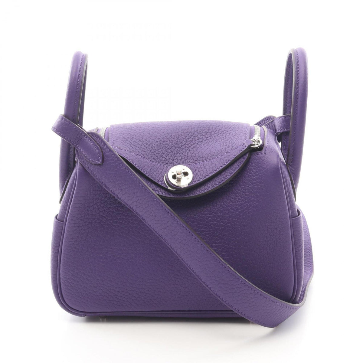 Hermes Purple Taurillon Clemence Leather Handbag Shoulder Bag (Pre-Owned)