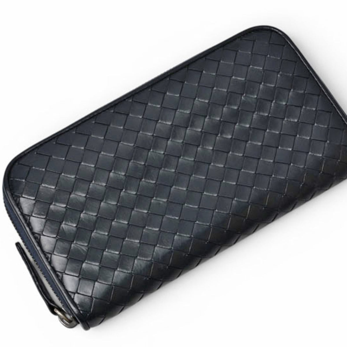 Bottega Veneta Navy Leather Long Wallet (Bi-Fold) (Pre-Owned)