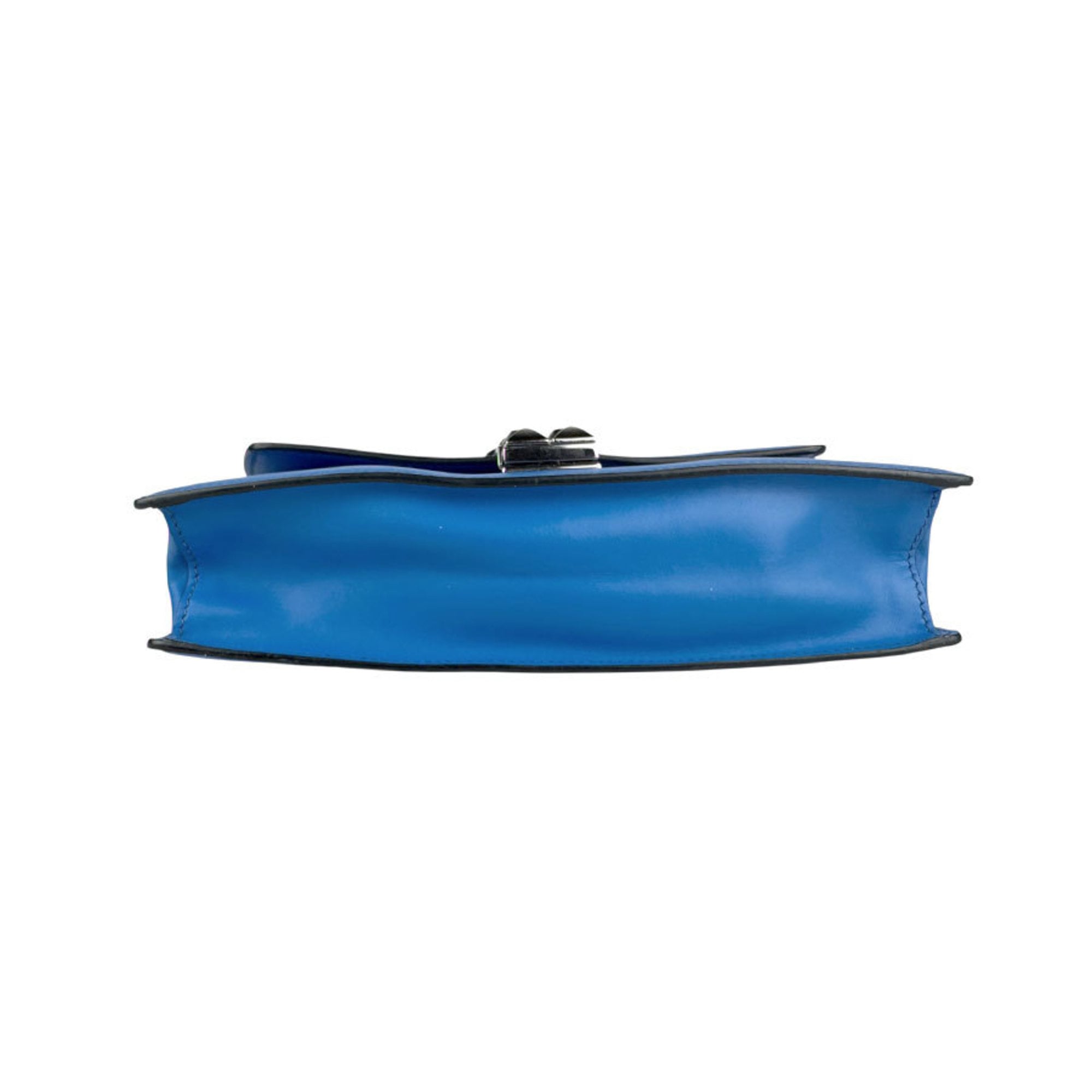 Prada Black Blue Leather Clutch Bag Shoulder Bag (Pre-Owned)