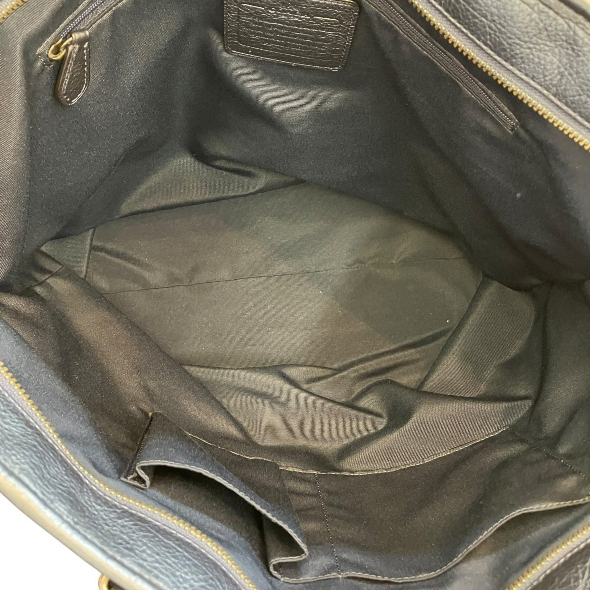 Coach Navy Leather Tote Bag (Pre-Owned)