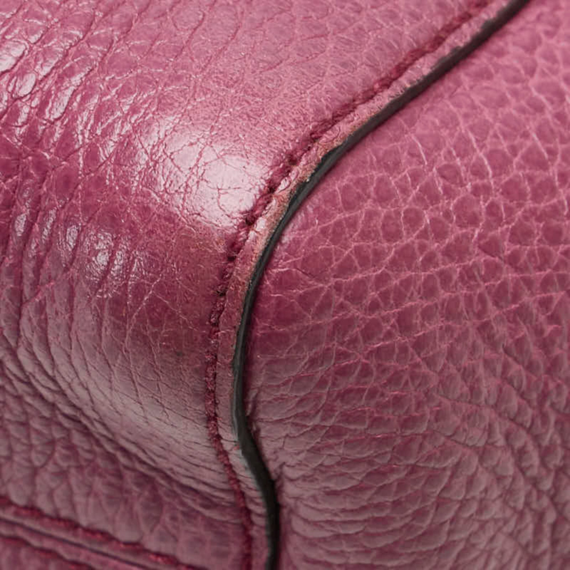 Gucci Purple Leather Handbag Shoulder Bag (Pre-Owned)