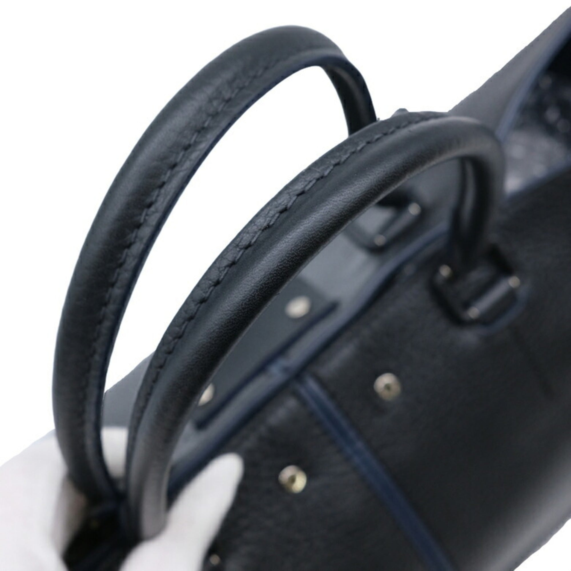 Louis Vuitton Black Navy Leather Tote Bag (Pre-Owned)