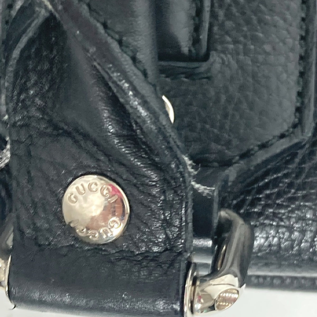 Gucci Black Leather Handbag Shoulder Bag (Pre-Owned)