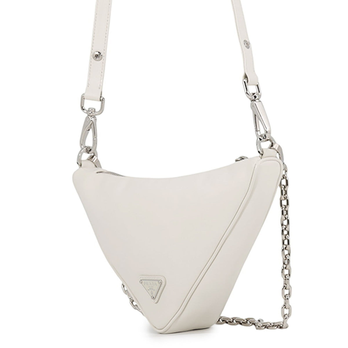 Prada White Leather Shoulder Bag (Pre-Owned)
