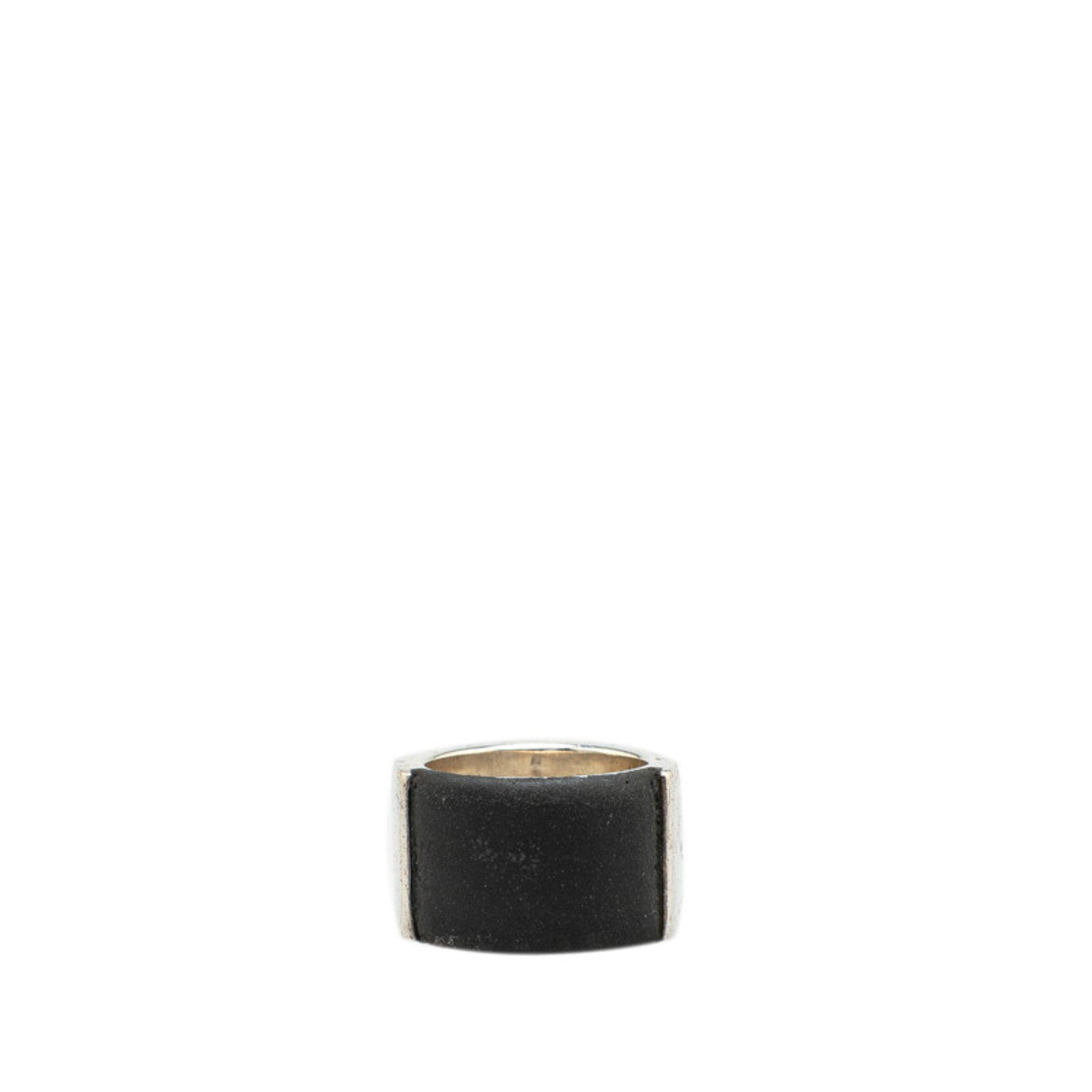 Gucci Rubber Silver 925 Band Ring (Pre-Owned)