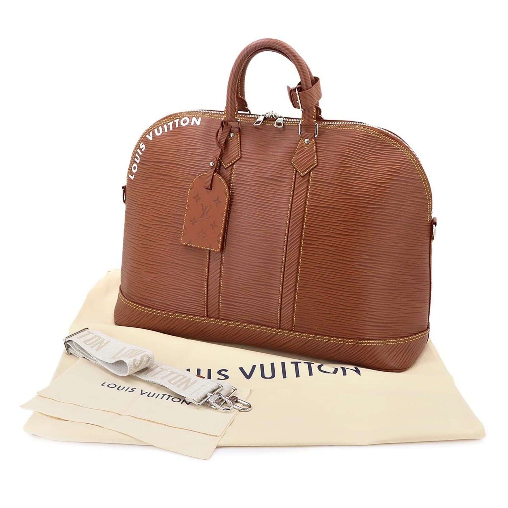 Louis Vuitton Cognac Epi Leather Handbag Weekend Bag (Pre-Owned)