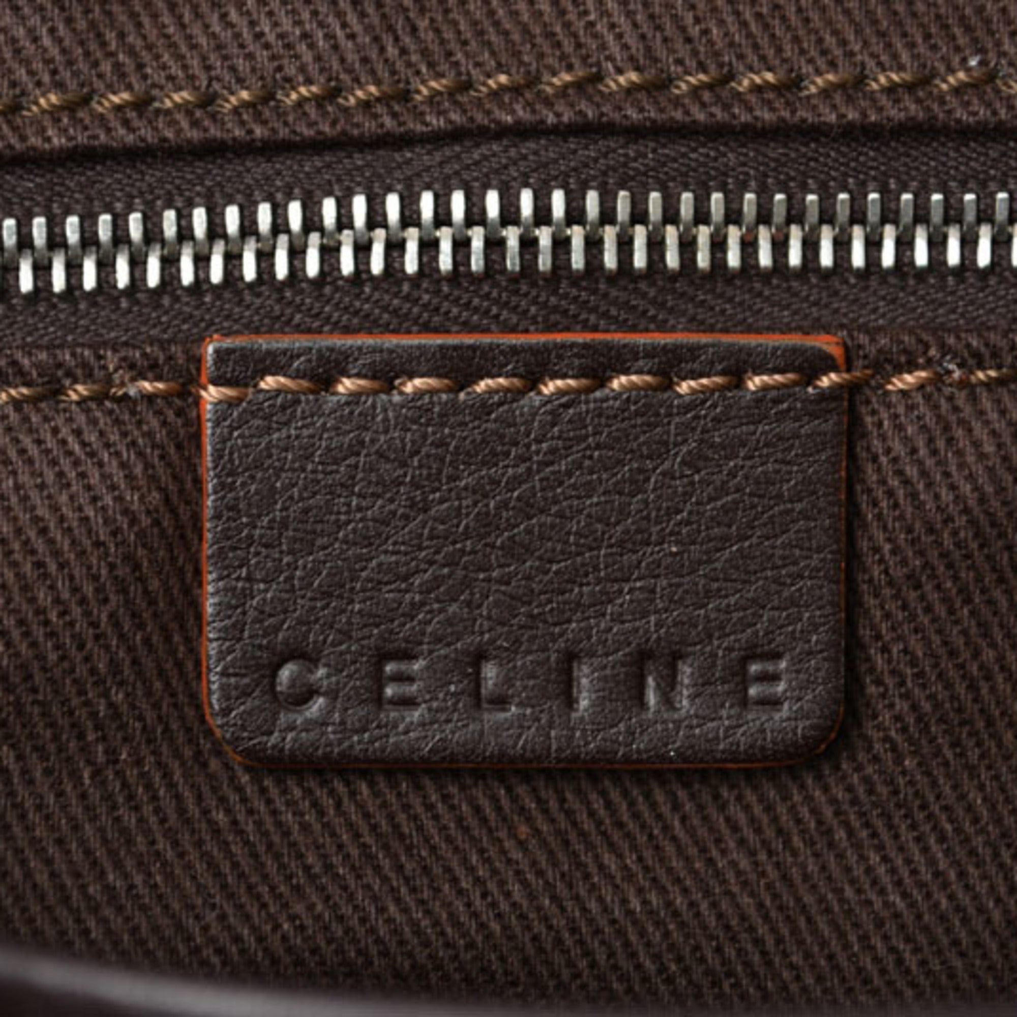Celine Beige Brown Canvas Messenger Bag Shoulder Bag (Pre-Owned)