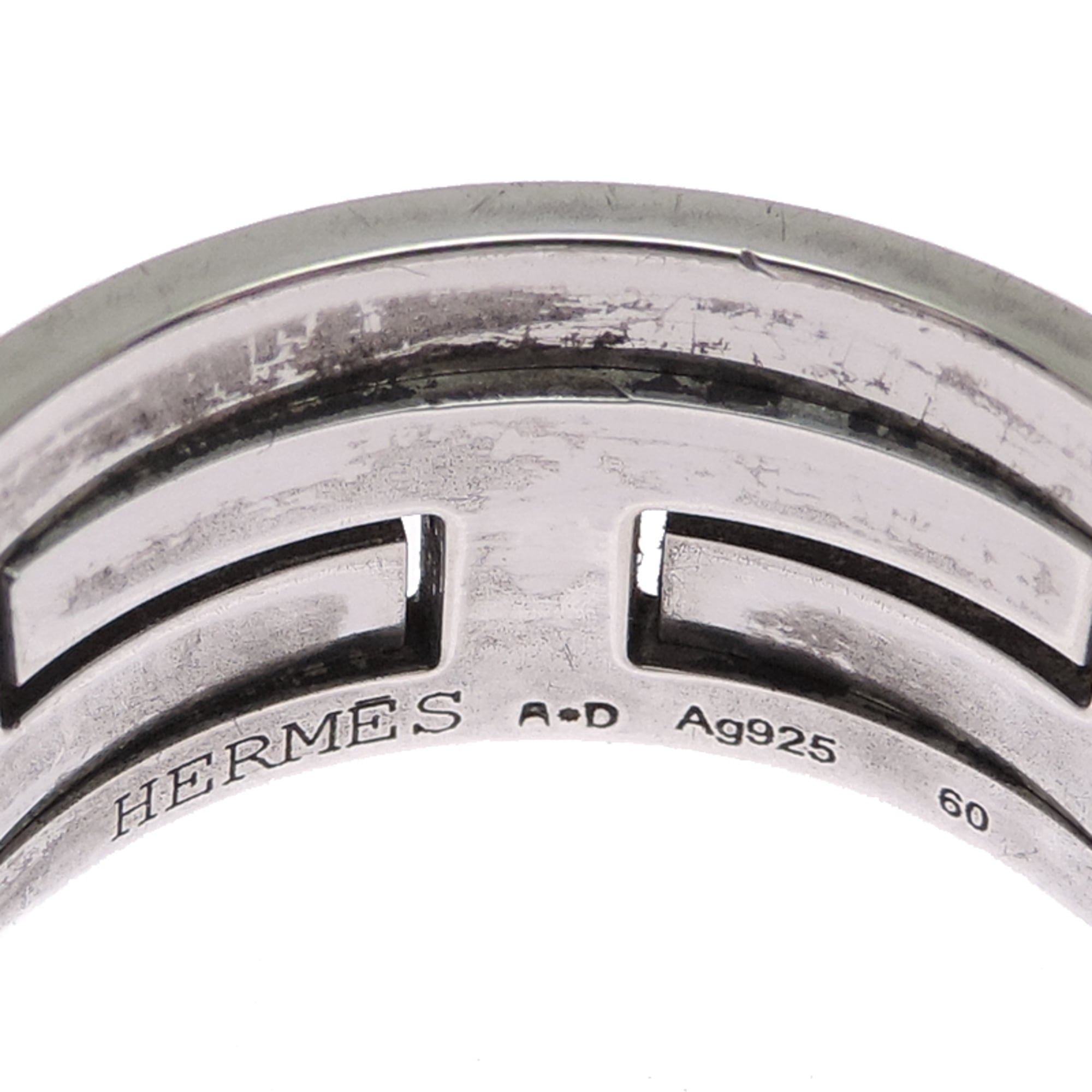 Hermes Silver 925 Band Ring (Pre-Owned)