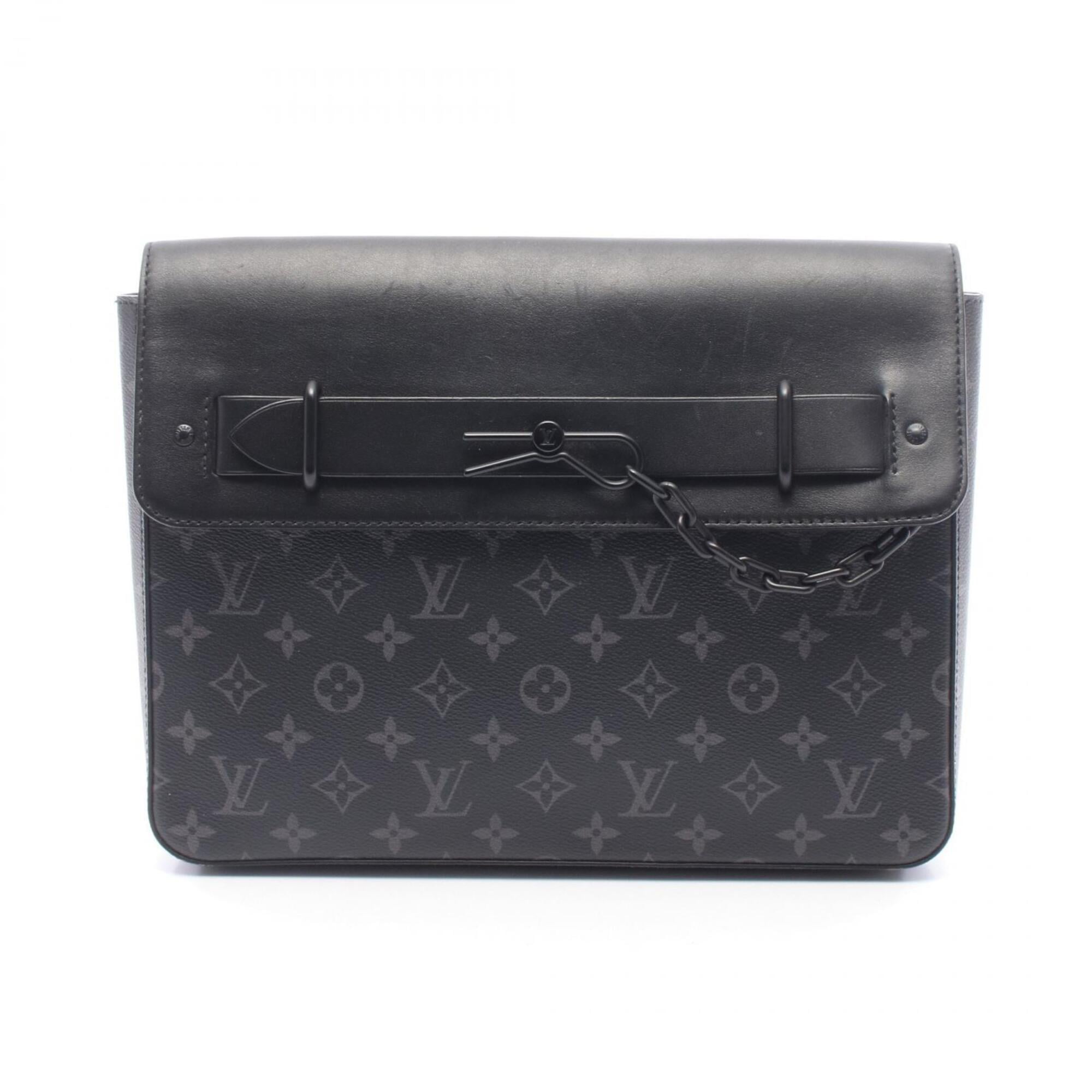 Louis Vuitton Black Noir Coated Canvas Leather Clutch Bag Handbag (Pre-Owned)