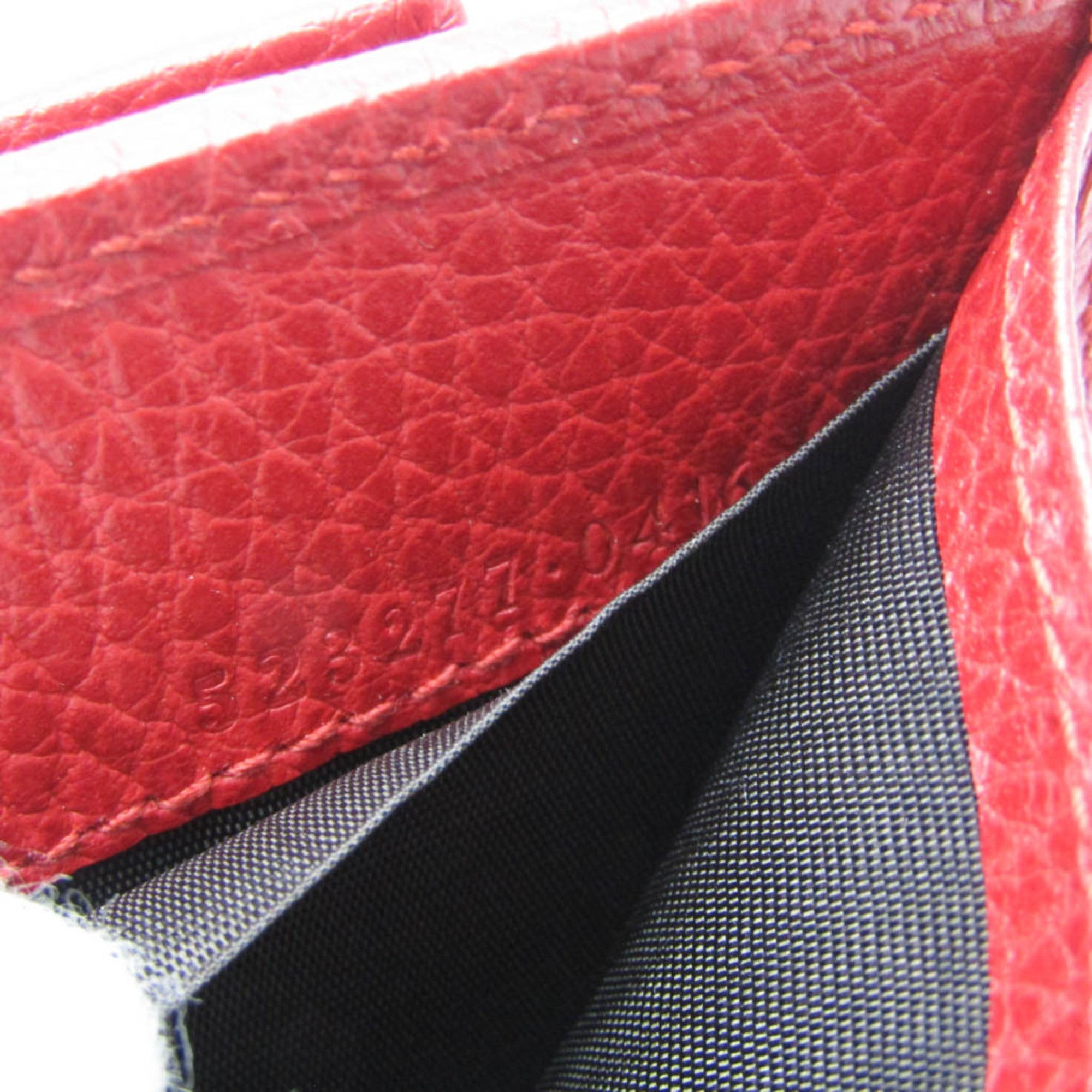 Gucci Red Color Leather Wallet (Tri-Fold) (Pre-Owned)
